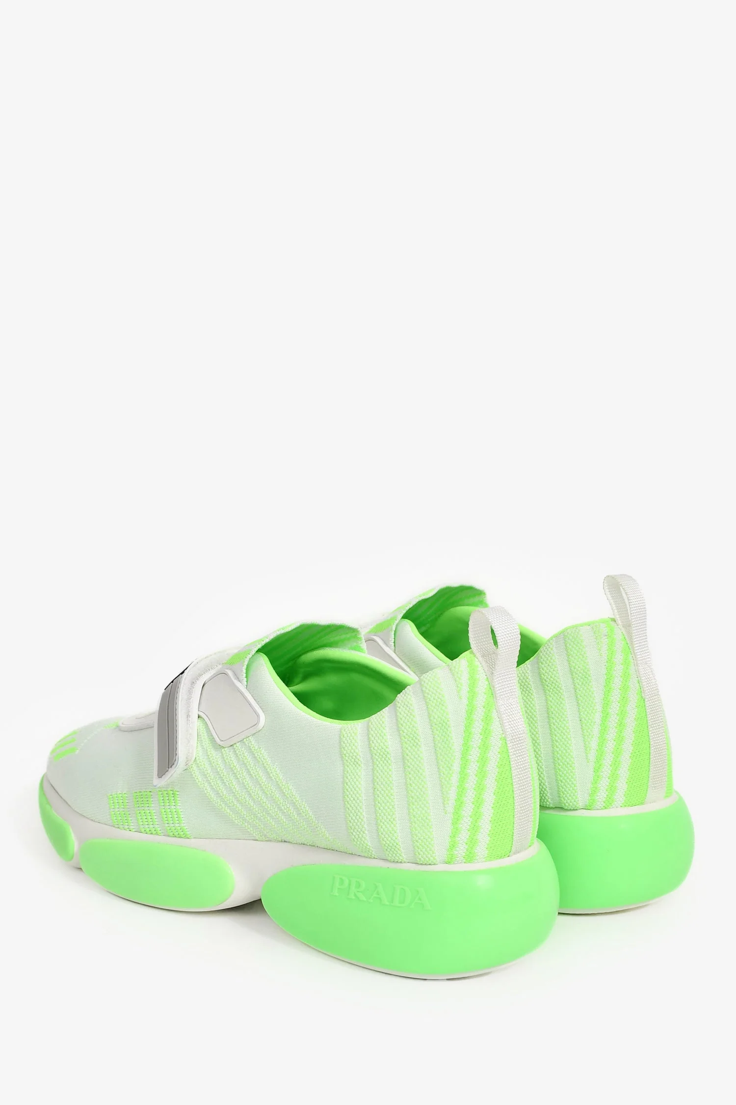 Prada White/Neon Green Cloudbust Sneakers Size 35.5 - Image 5