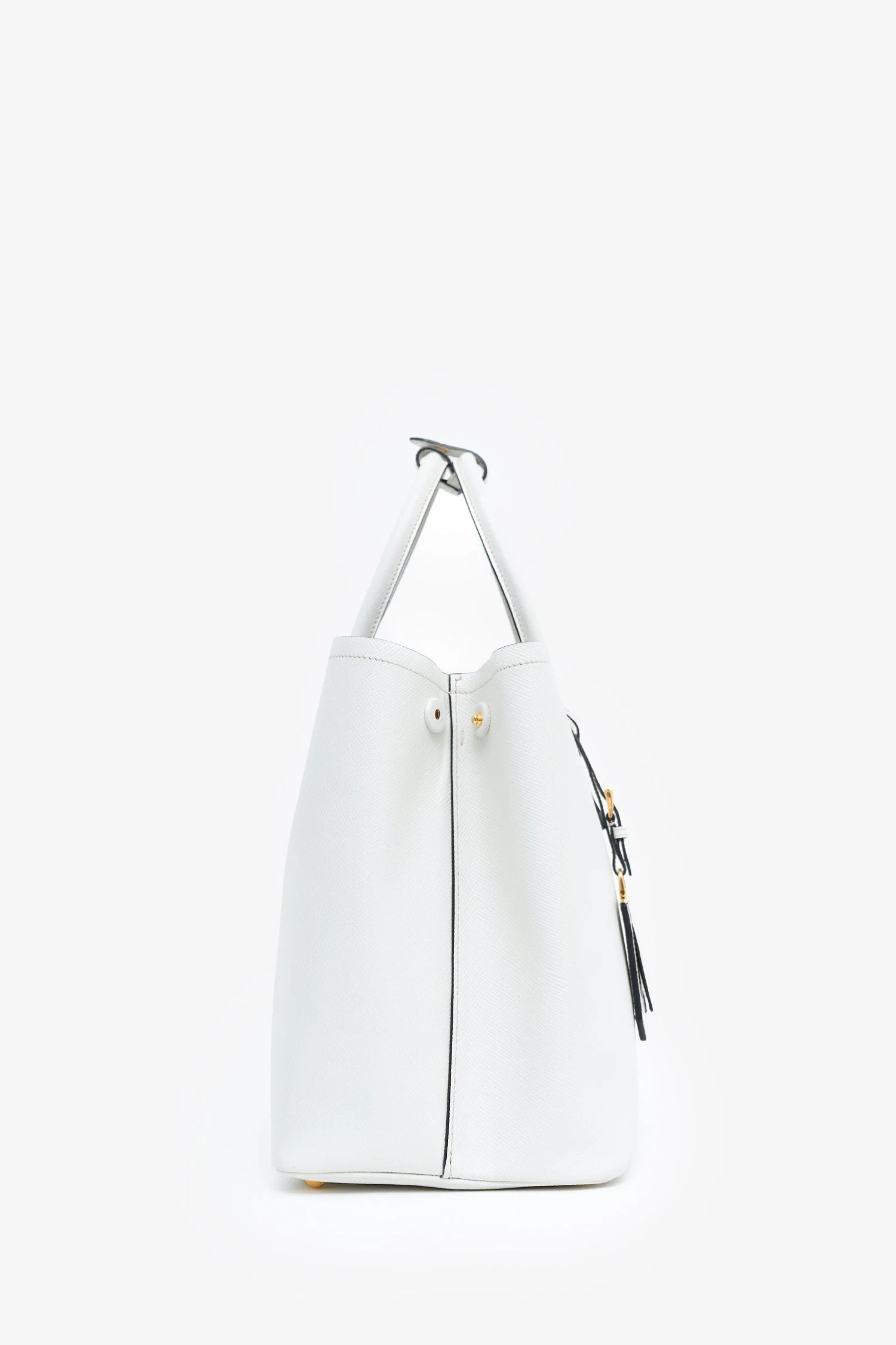 Prada White Saffiano Cuir Large Double Bag - Image 2