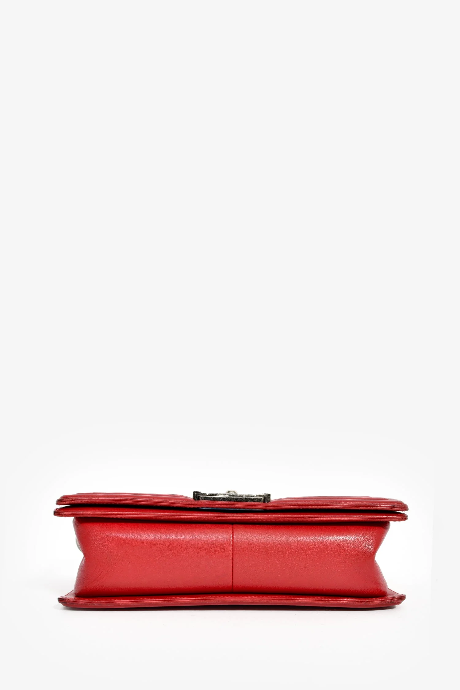 Pre-Chanel™ 2015-16 Red Leather/Tweed Medium Boy Bag - Image 5