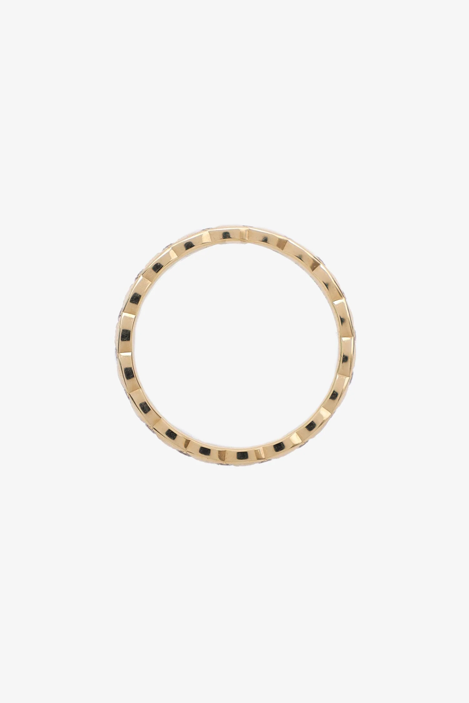 Pre-Loved Chanel™ 18K Yellow Gold Diamond Coco Crush Ring Mini Version - Image 3