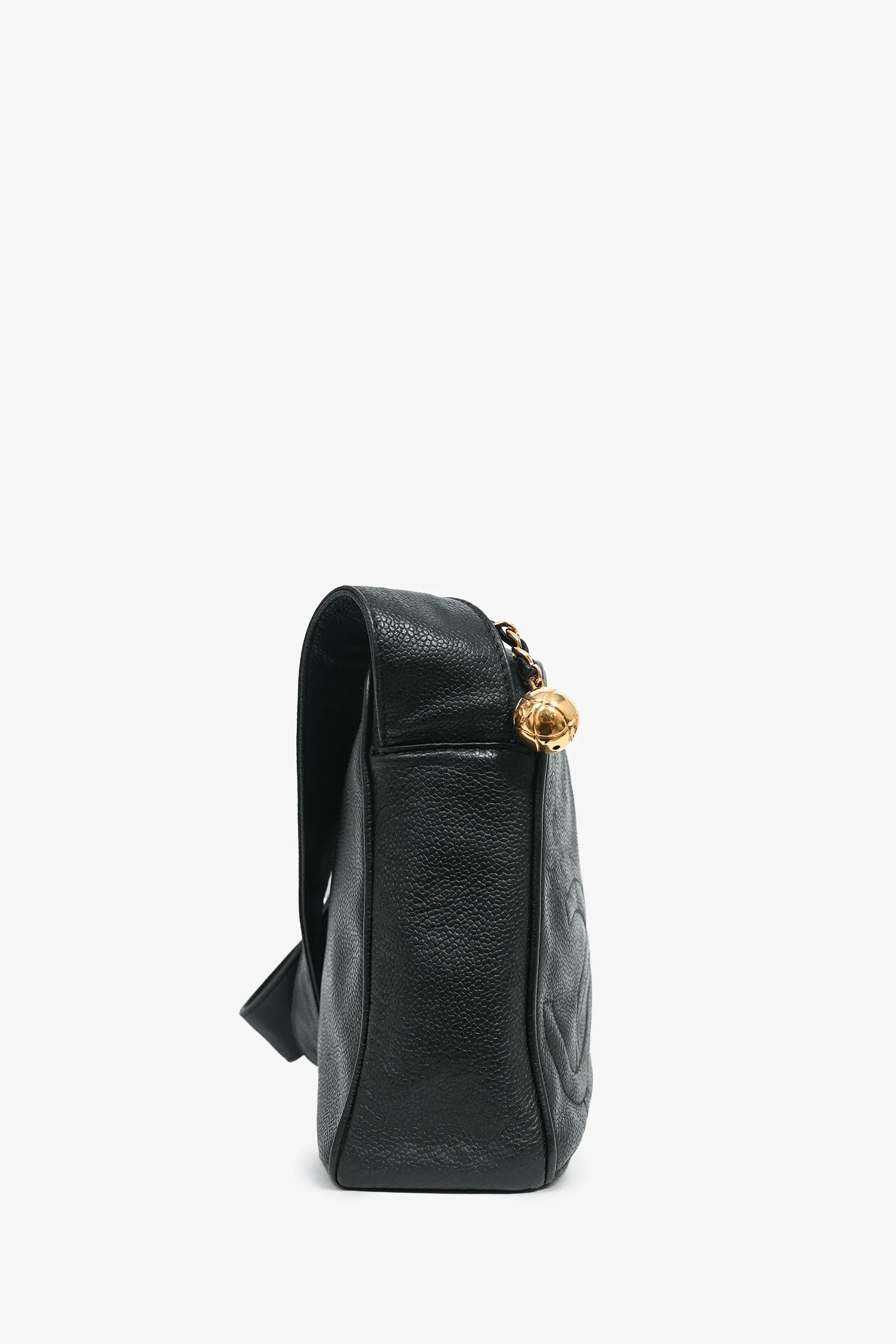 Pre-Loved Chanel™ 1986-1988 Black Caviar Leather Triple CC Logo Crossbody - Image 3