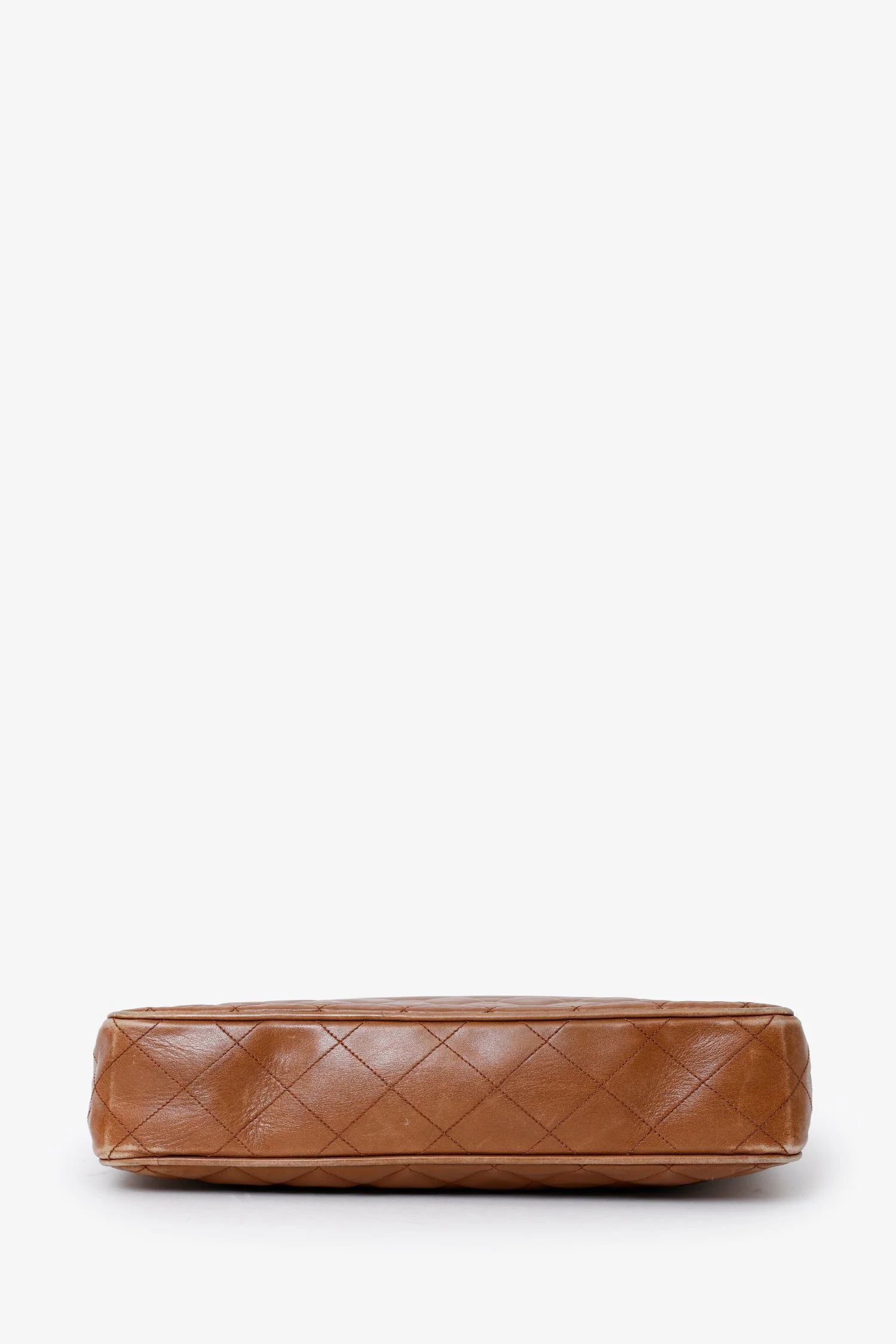 Pre-Loved Chanel™ 1986-1988 Brown Leather 'Matelasse' Chain Tote Bag - Image 5