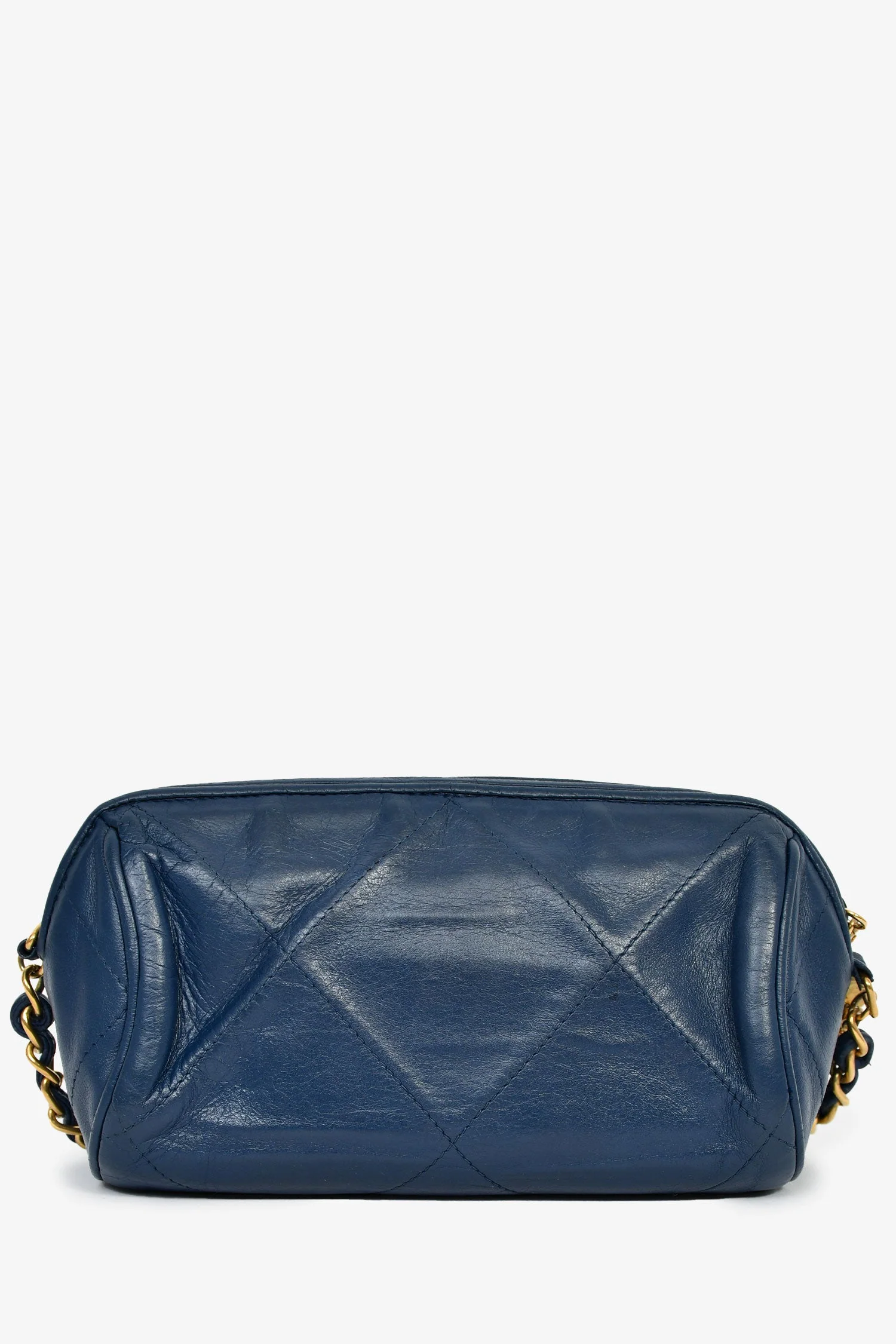Pre-Loved Chanel™ 1986-88 Navy Lambskin Leather Tassel CC Mini Barrel Bag Mini GHW - Image 2