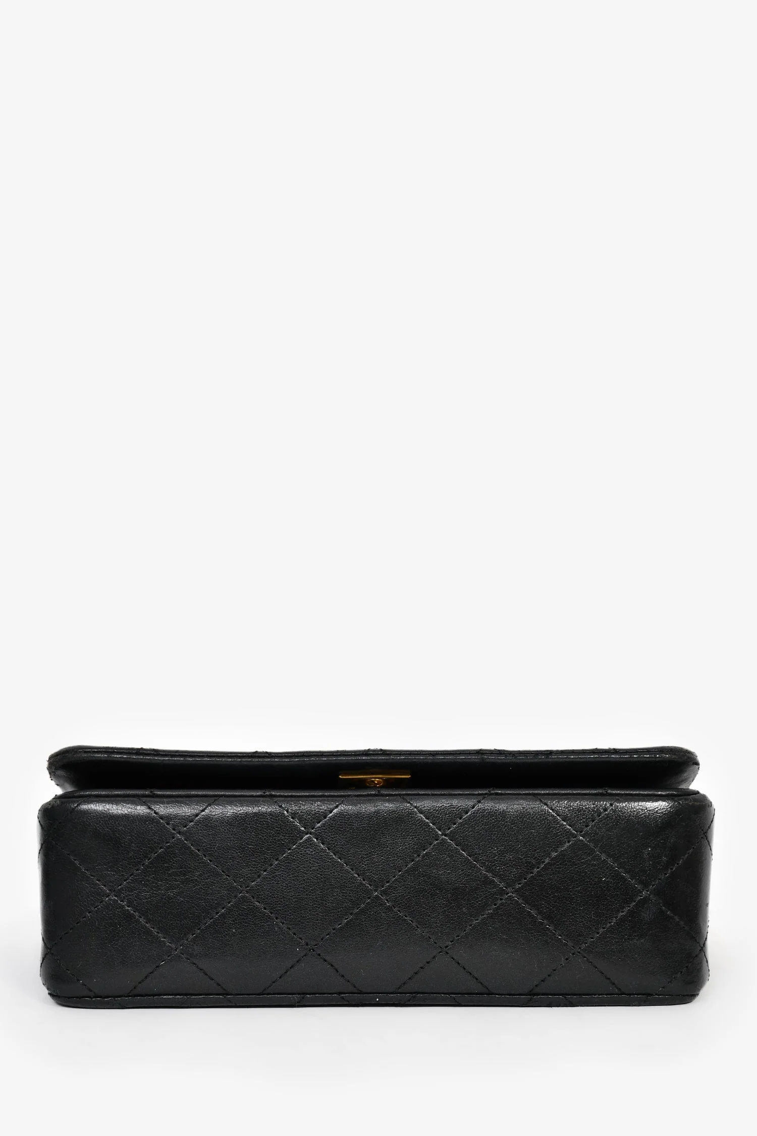 Chanel™ 1989-91 Black Quilted Lambskin Mini Rectangular Full Flap Bag (Pre-Loved) - Image 5