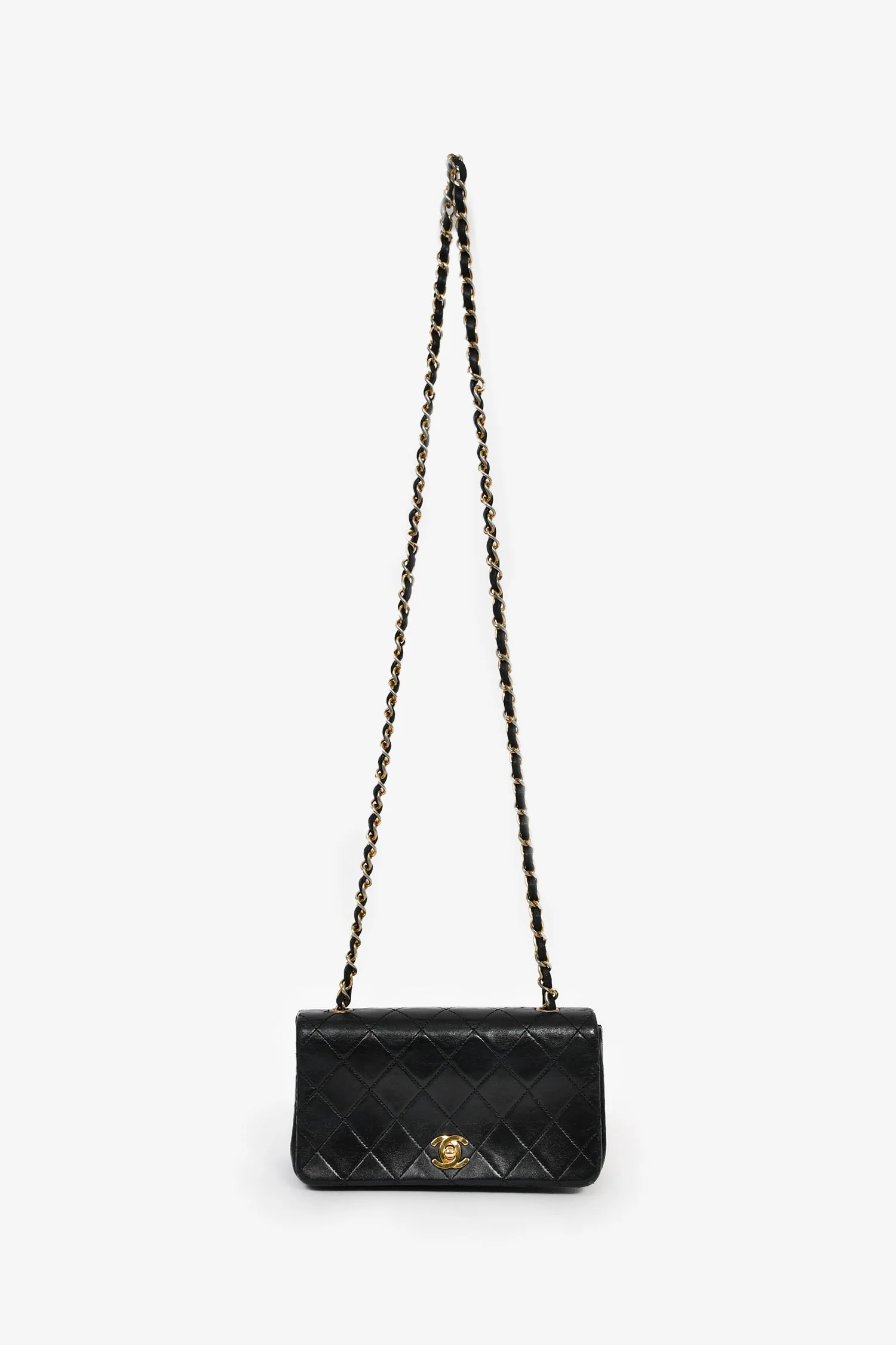Chanel™ 1989-91 Black Quilted Lambskin Mini Rectangular Full Flap Bag (Pre-Loved) - Image 7