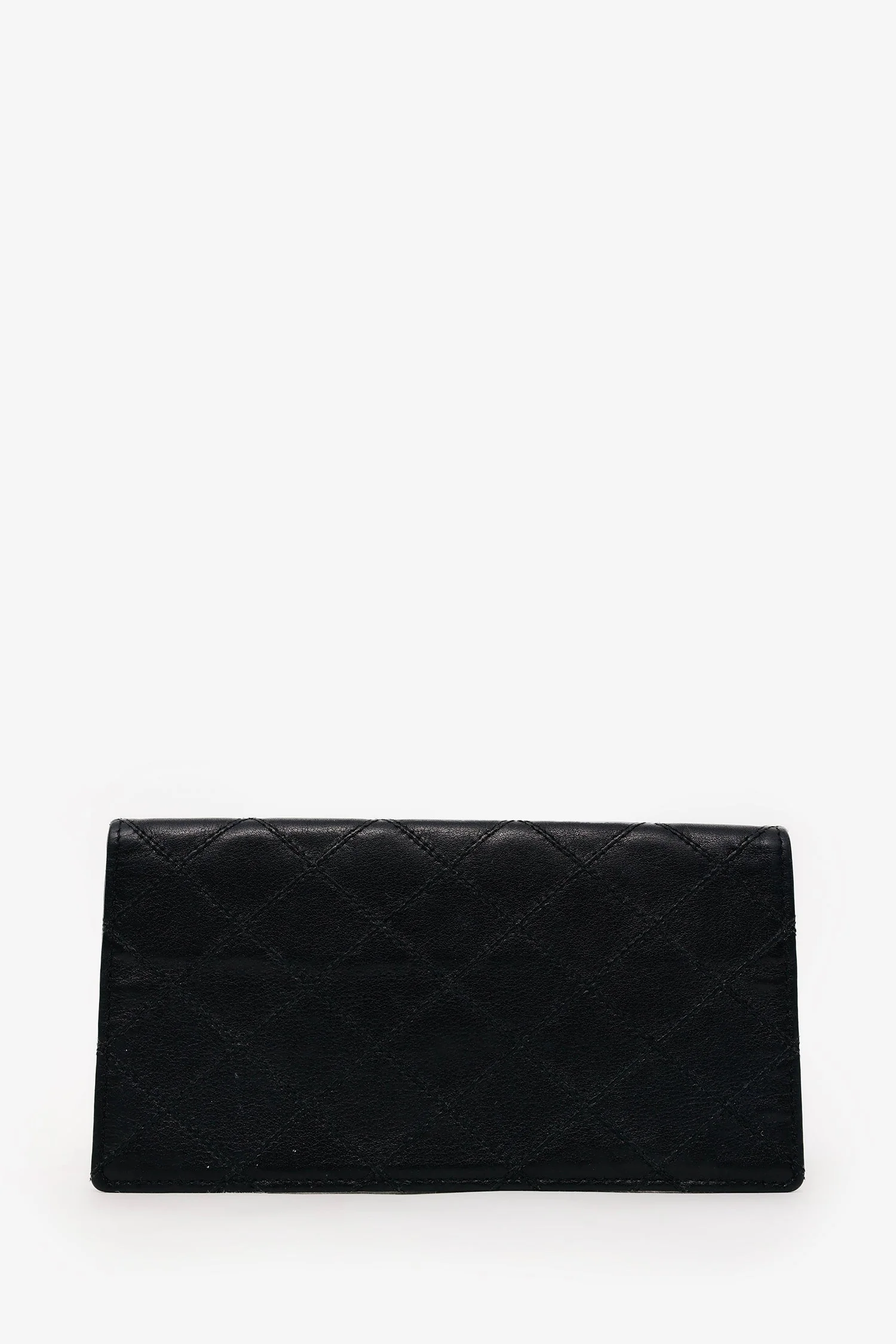 Chanel™ 1989-91 Black Quilted Leather Bi-Fold Chequebook Holder (Pre-Loved) - Image 2