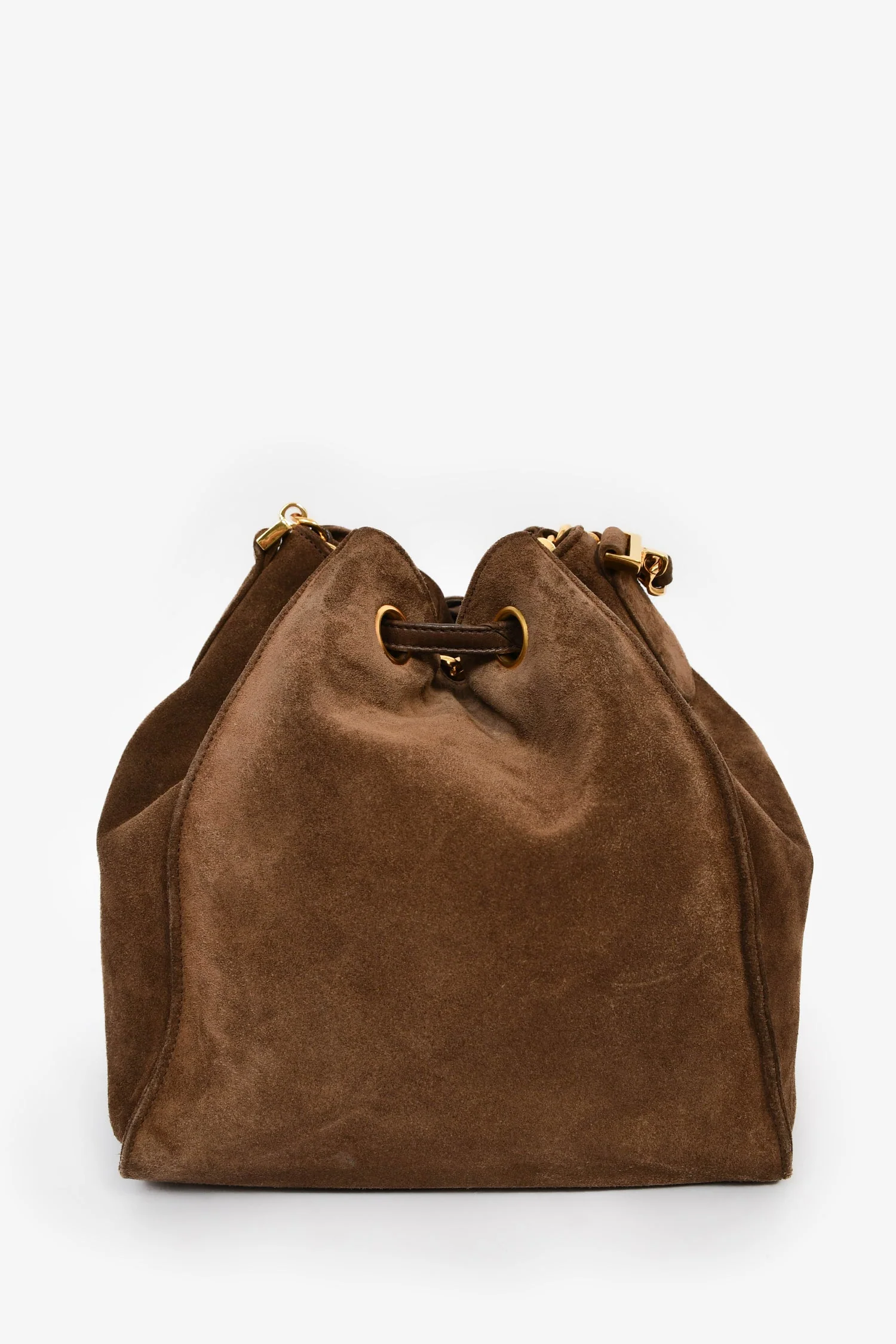 Pre-Loved Chanel™ 1994-96 Brown Suede Timeless Drawstring Bucket Bag - Image 2