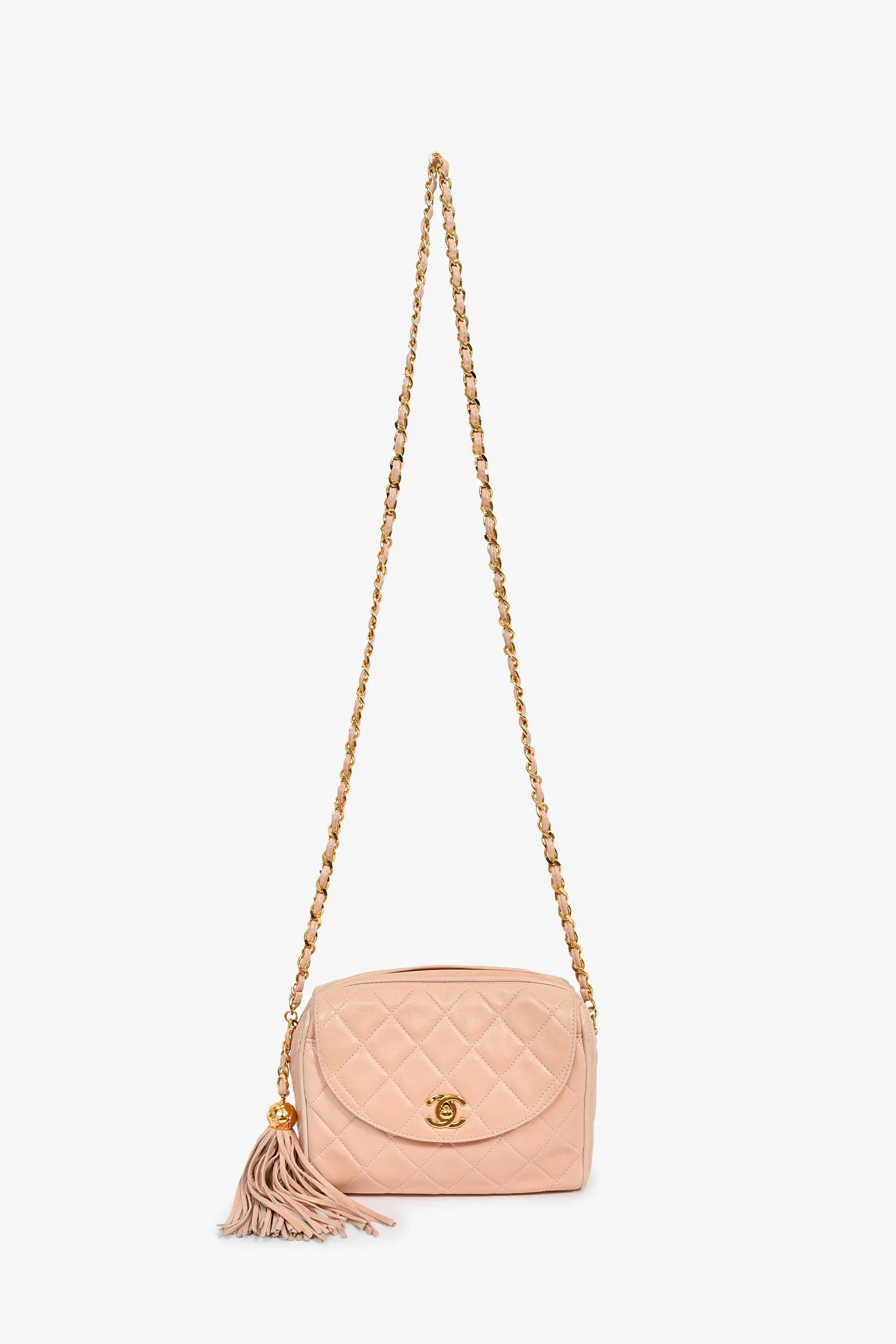 Pre-Loved Chanel™ 1994-96 Pink Quilted Lambskin 'Diana Half Moon' Flap Bag - Image 7