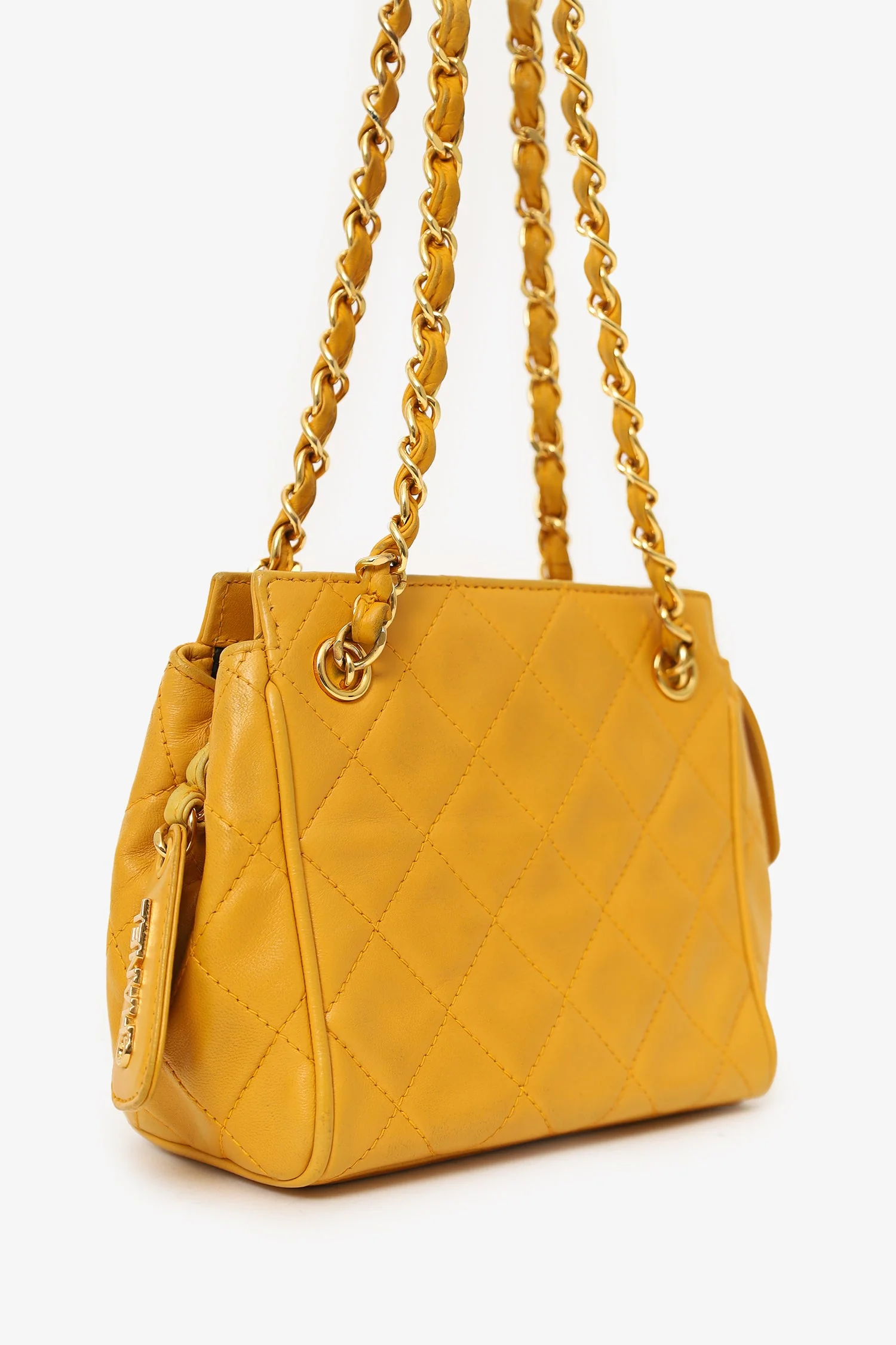 Pre-Loved Chanel™ 1994-96 Yellow Quilted Lambskin Mini Square Bag - Image 2