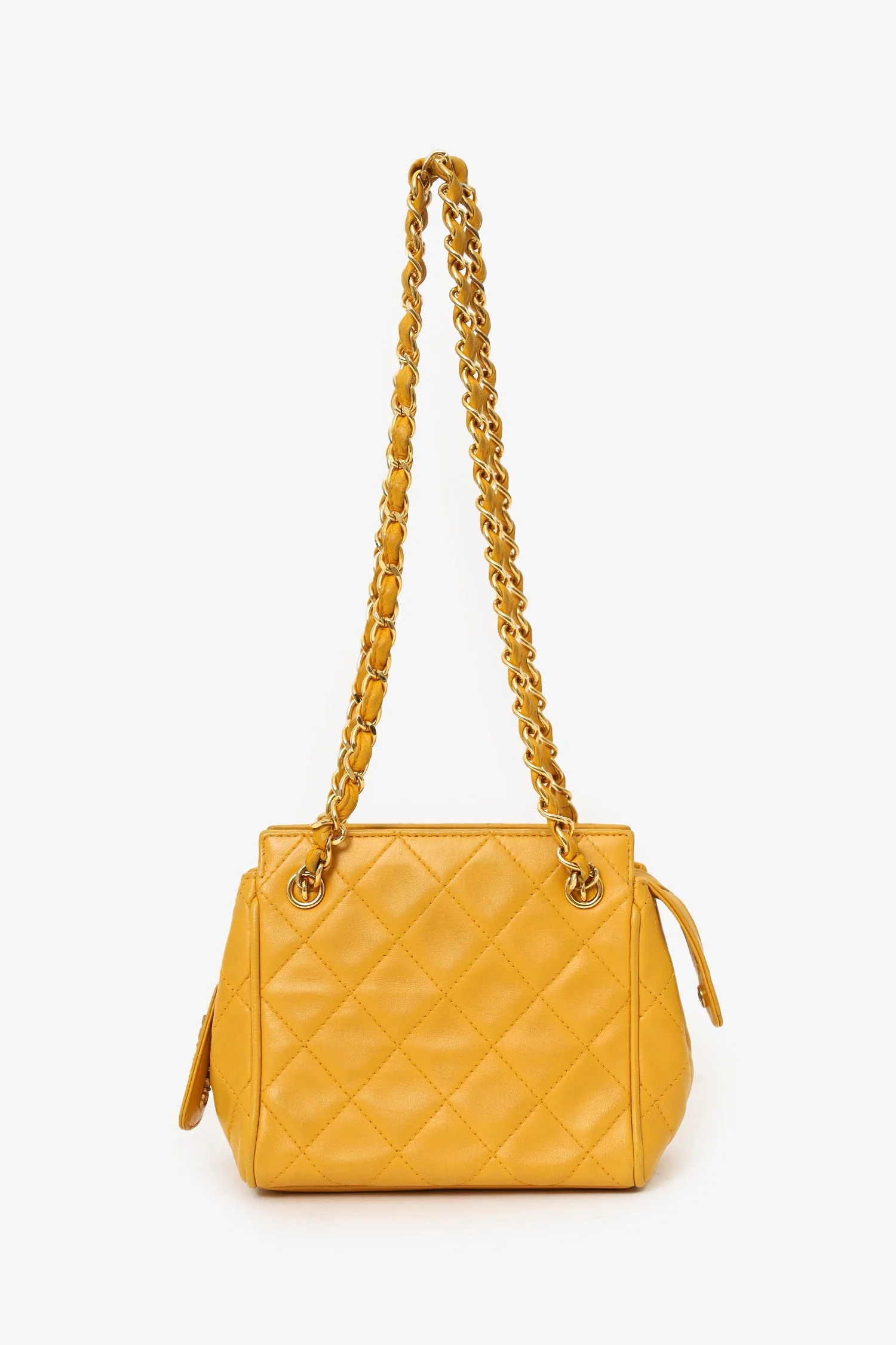 Pre-Loved Chanel™ 1994-96 Yellow Quilted Lambskin Mini Square Bag - Image 7