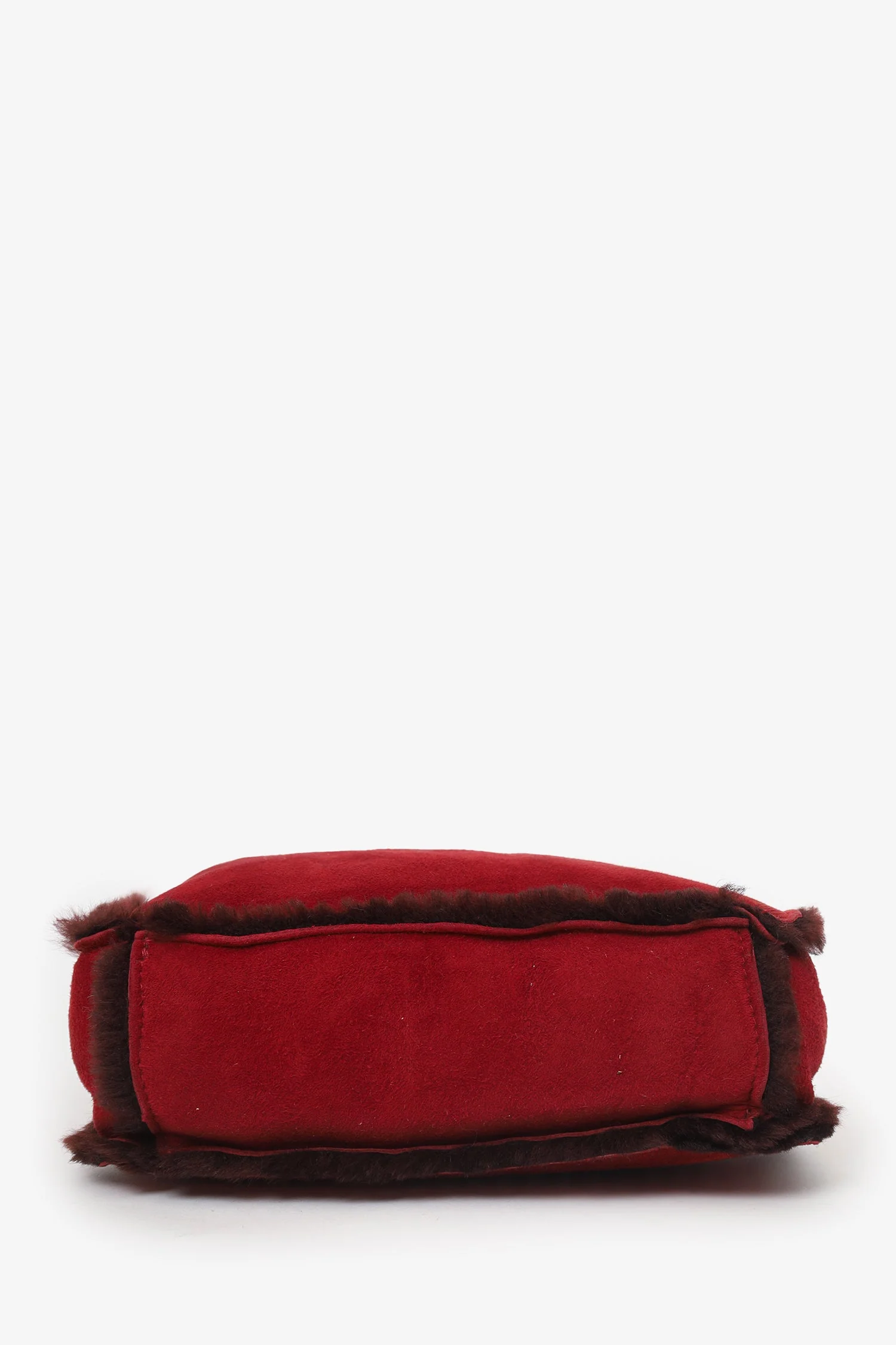 Pre-Loved Chanel™ 1997-99 Red Suede Fur Trimmed Mini Tote - Image 6