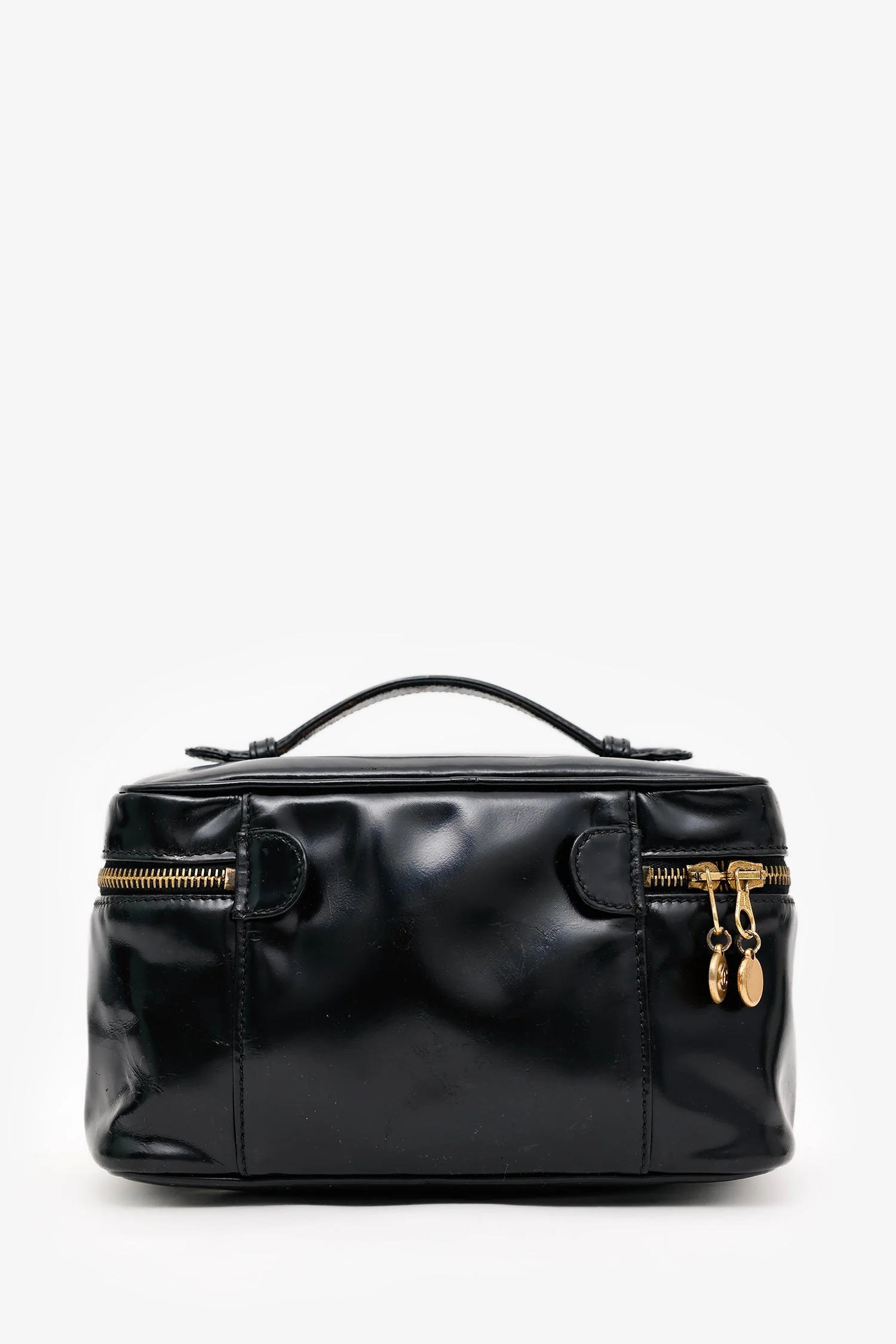Chanel™ 1997-99 Refurbished Black Patent Leather Large CC Vanity Case (Pre-Loved ) - Image 3