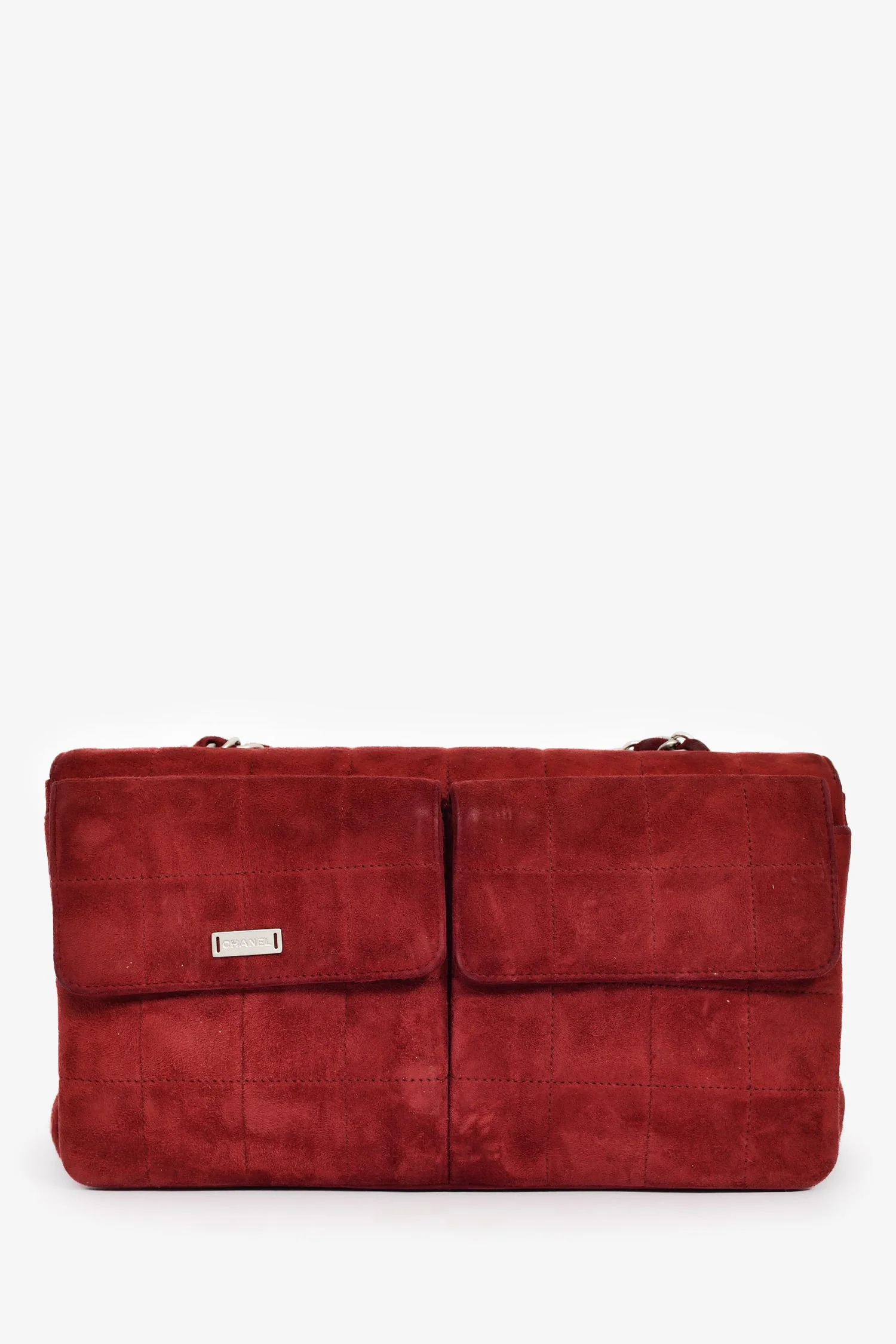 Pre-Loved Chanel™ 2000/2002 Burgundy Suede 2.55 'Choco Bar' Reissue Shoulder Bag - Image 2