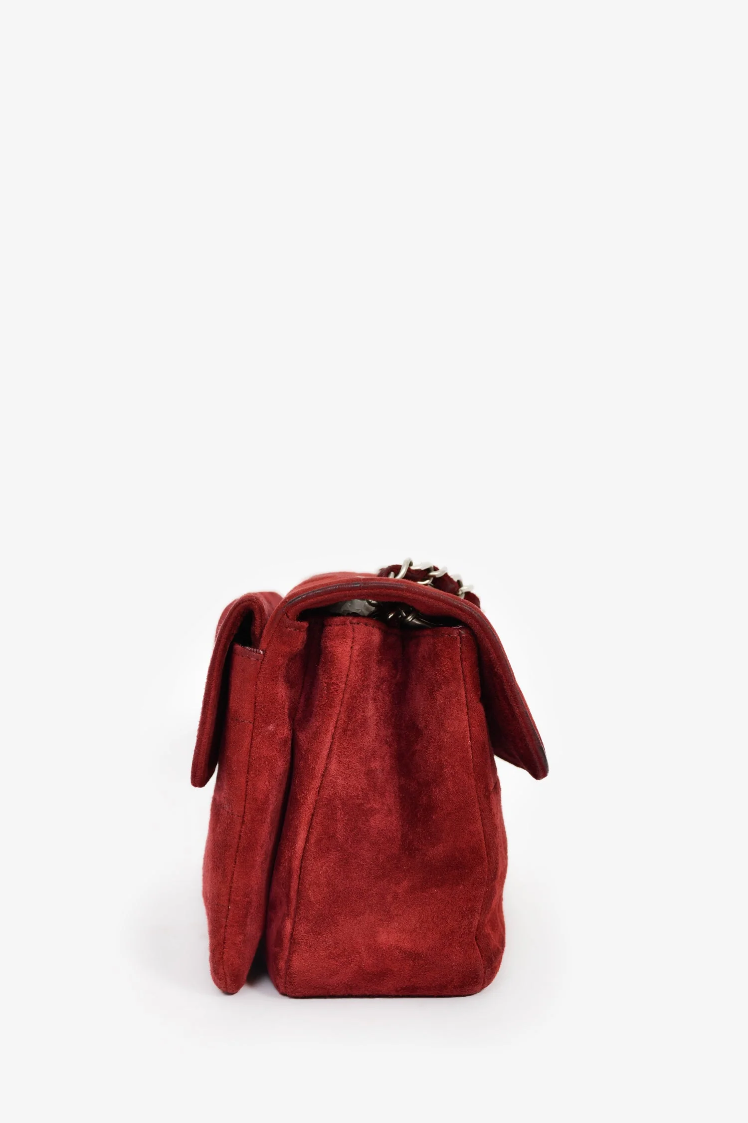 Pre-Loved Chanel™ 2000/2002 Burgundy Suede 2.55 'Choco Bar' Reissue Shoulder Bag - Image 3