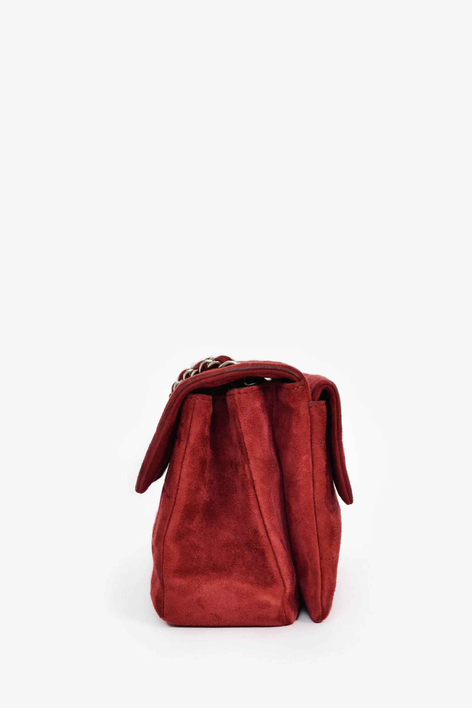 Pre-Loved Chanel™ 2000/2002 Burgundy Suede 2.55 'Choco Bar' Reissue Shoulder Bag - Image 4