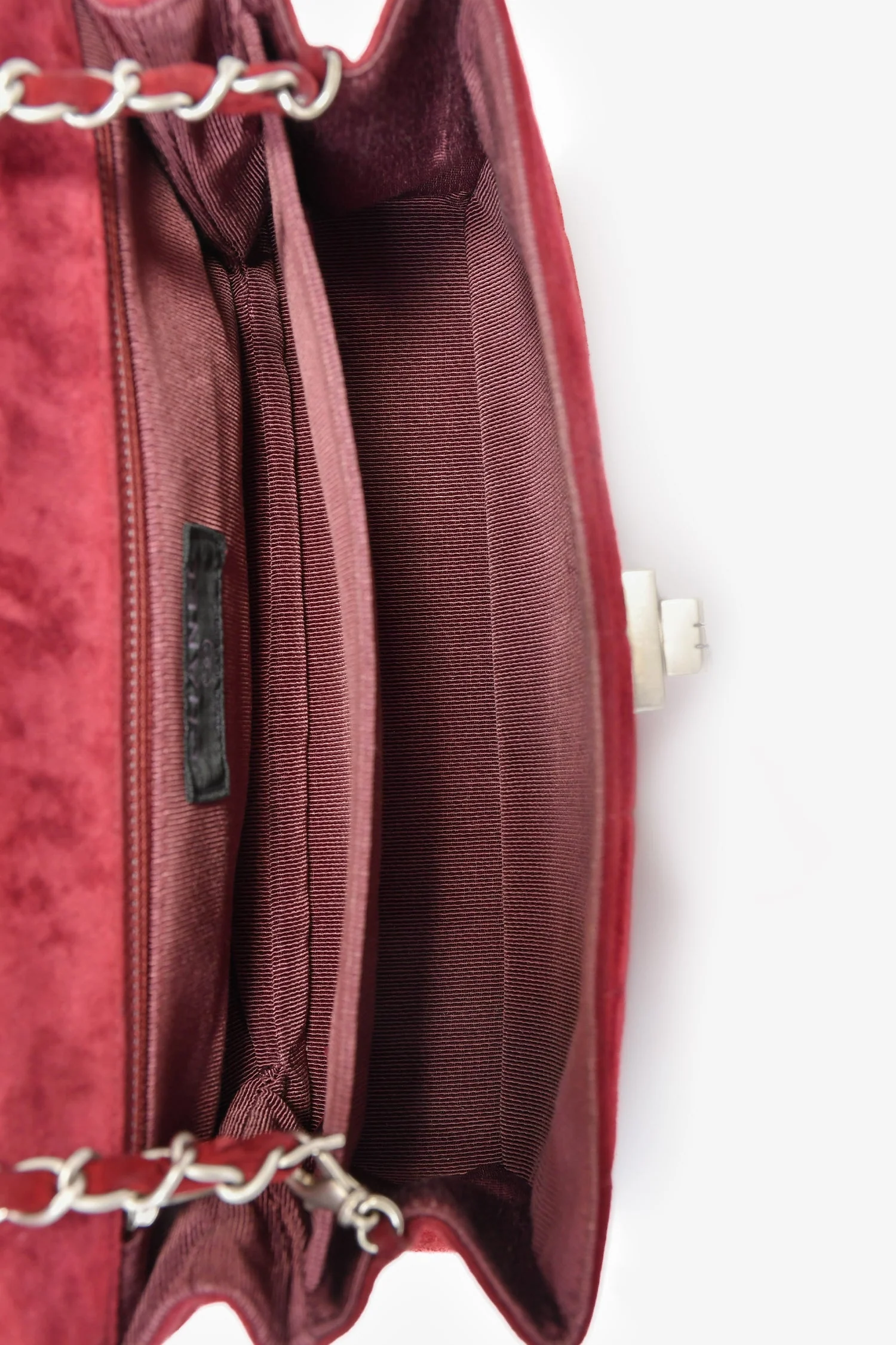 Pre-Loved Chanel™ 2000/2002 Burgundy Suede 2.55 'Choco Bar' Reissue Shoulder Bag - Image 6