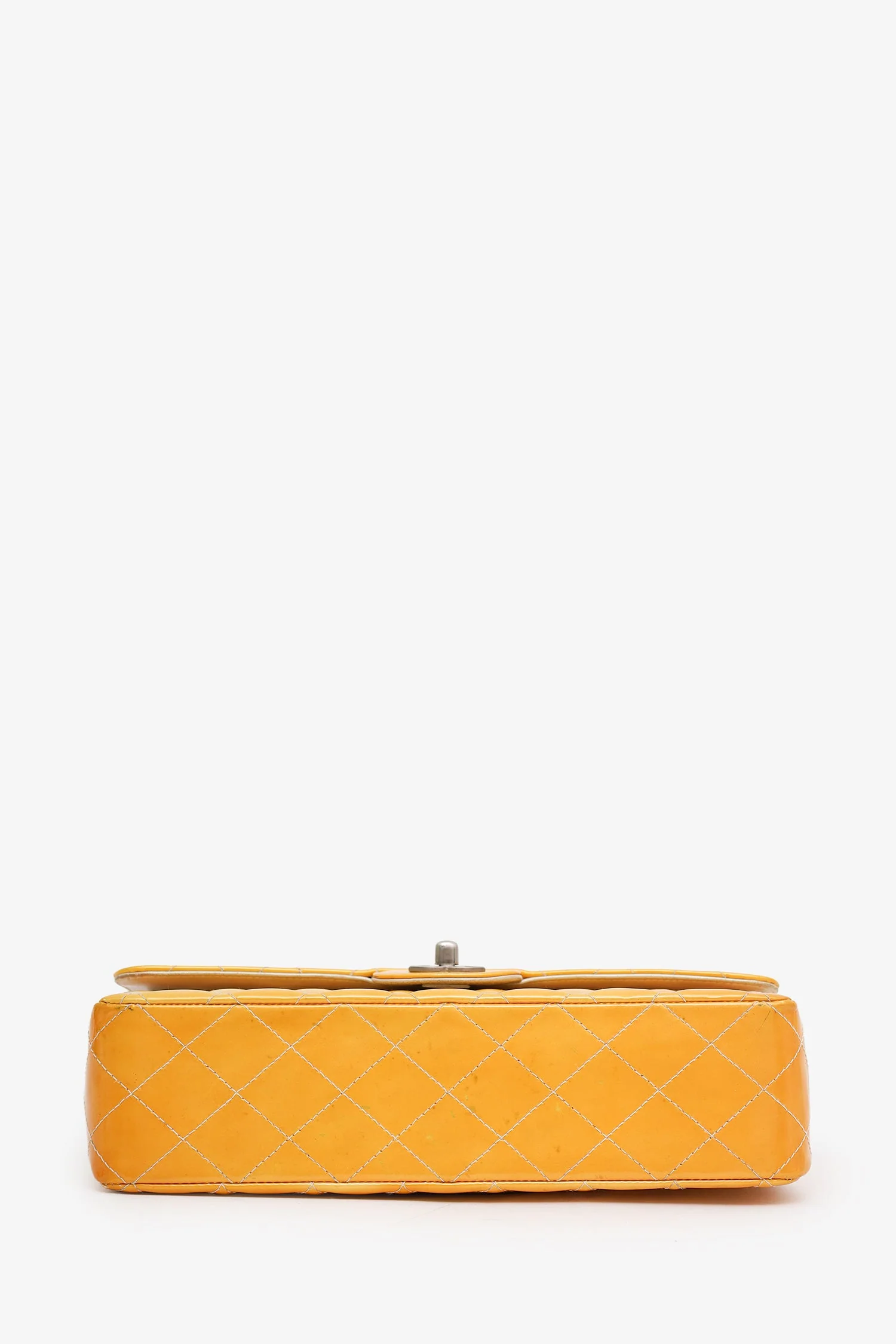 Pre-Loved Chanel™ 2000-2002 Yellow Patent Medium Double Flap Bag - Image 5