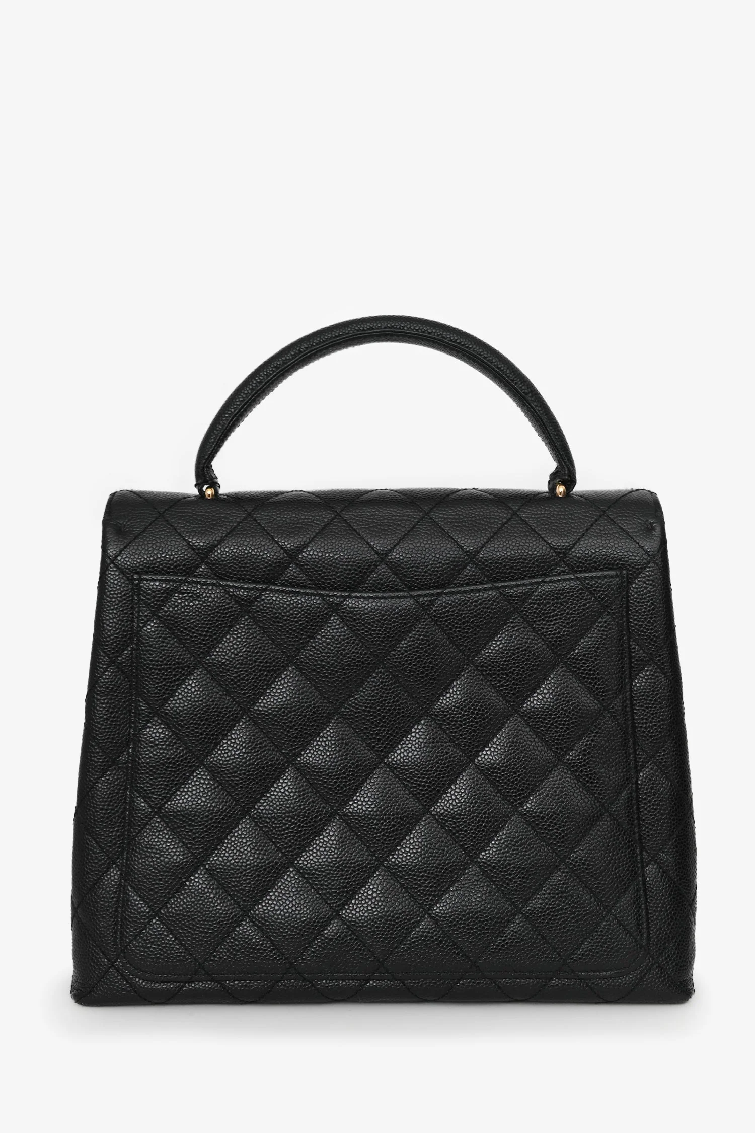 Pre-Loved Chanel™ 2002/03 Black Caviar Leather 'Kelly' Top Handle - Image 2