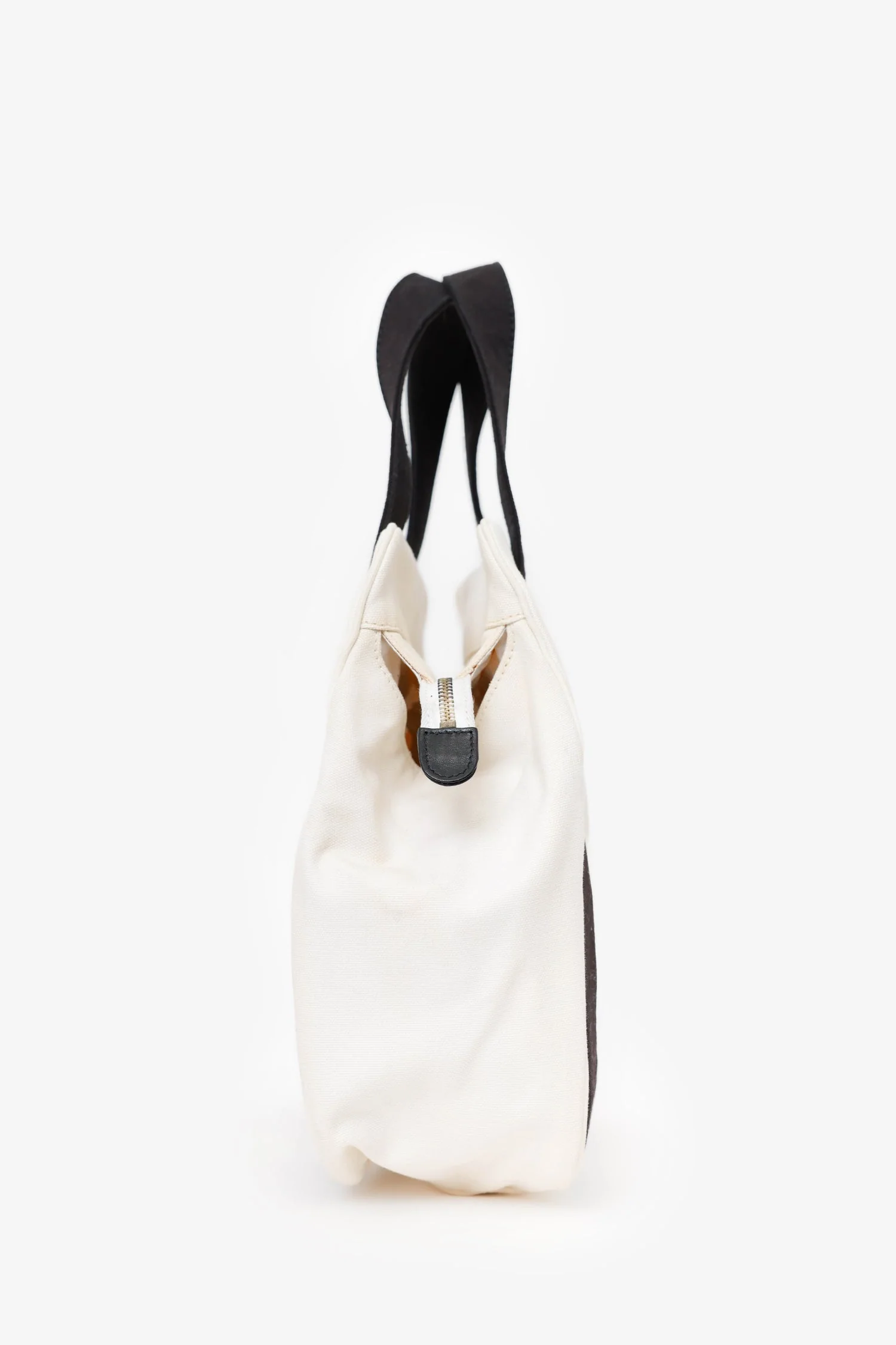 Pre-Loved Chanel™ 2003-04 Black/White Canvas Marshmallow CC Handle Bag - Image 4