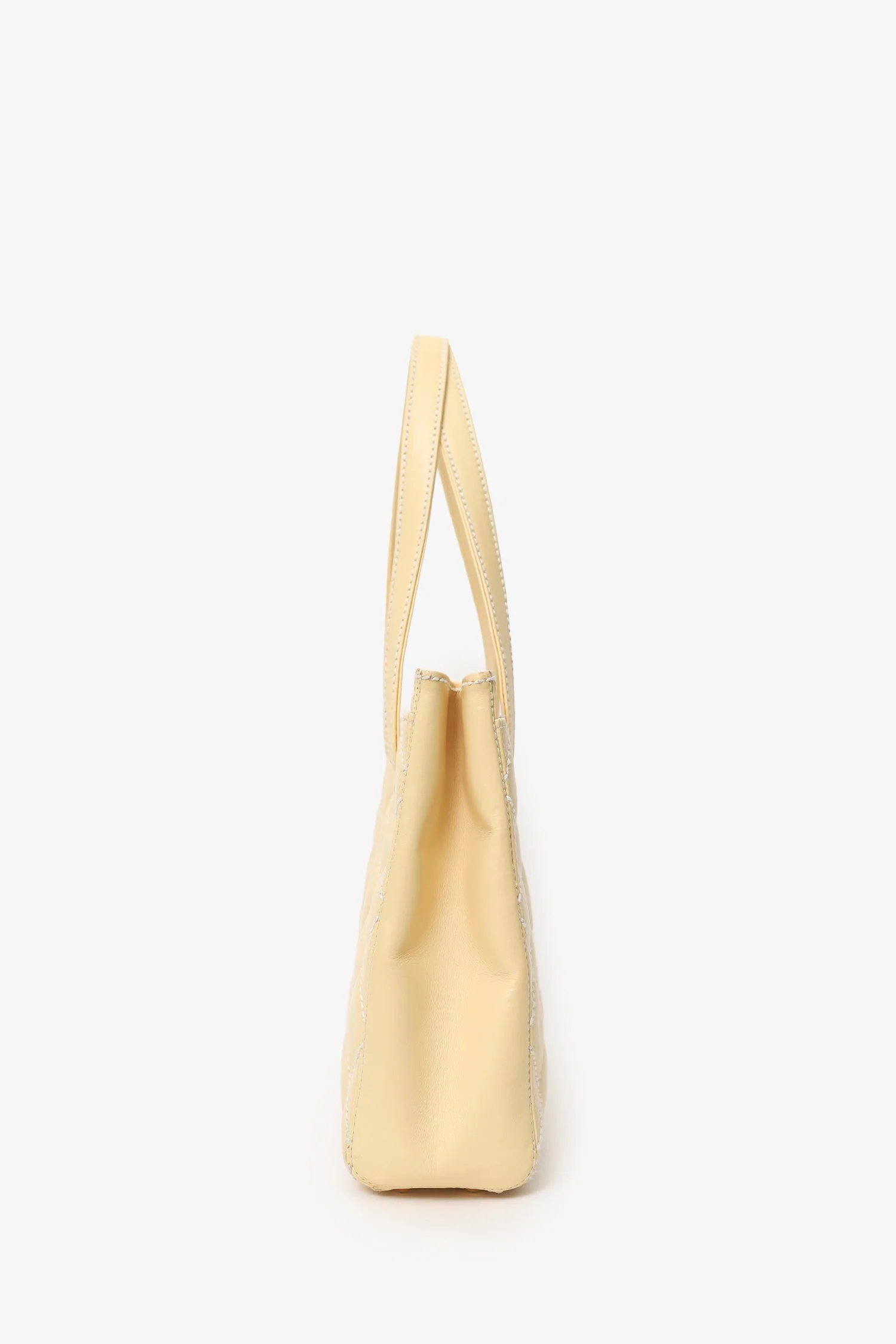 Pre-Loved Chanel™ 2004-05 Beige Leather Wild Stitch Surpique Tote Bag - Image 5