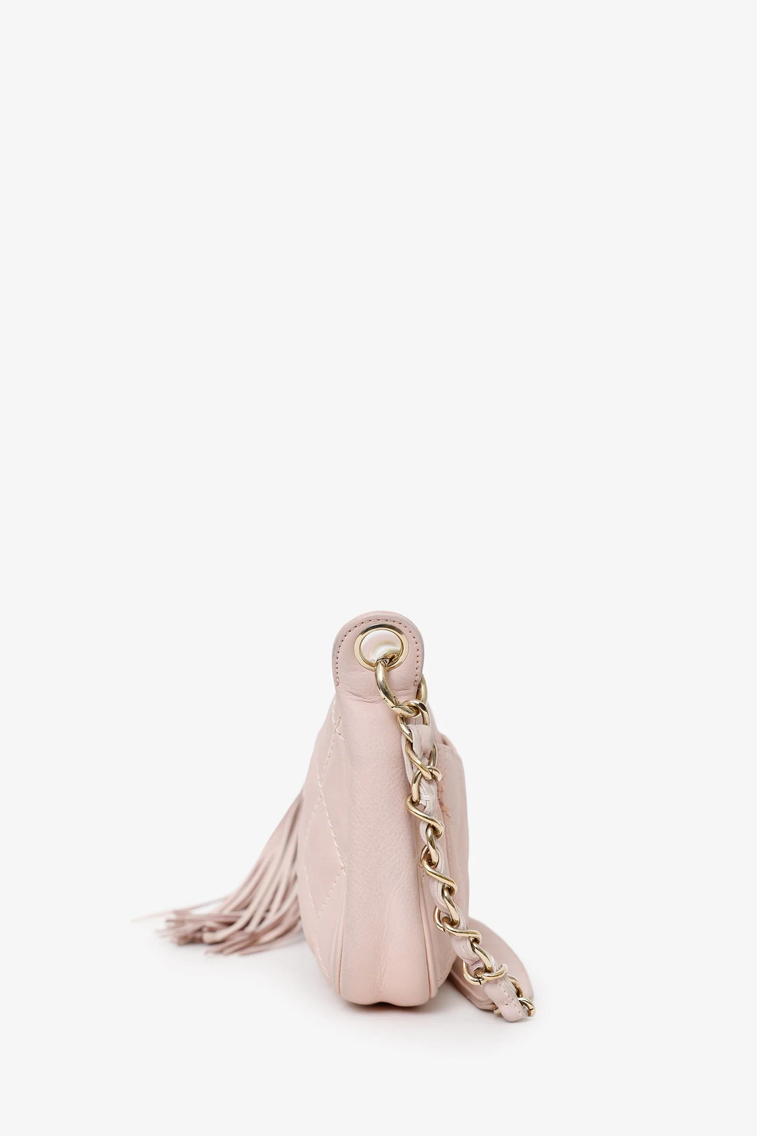 Pre-Loved Chanel™ 2004-05 Pink Quilted Leather Tassel Timeless Pochette - Image 4