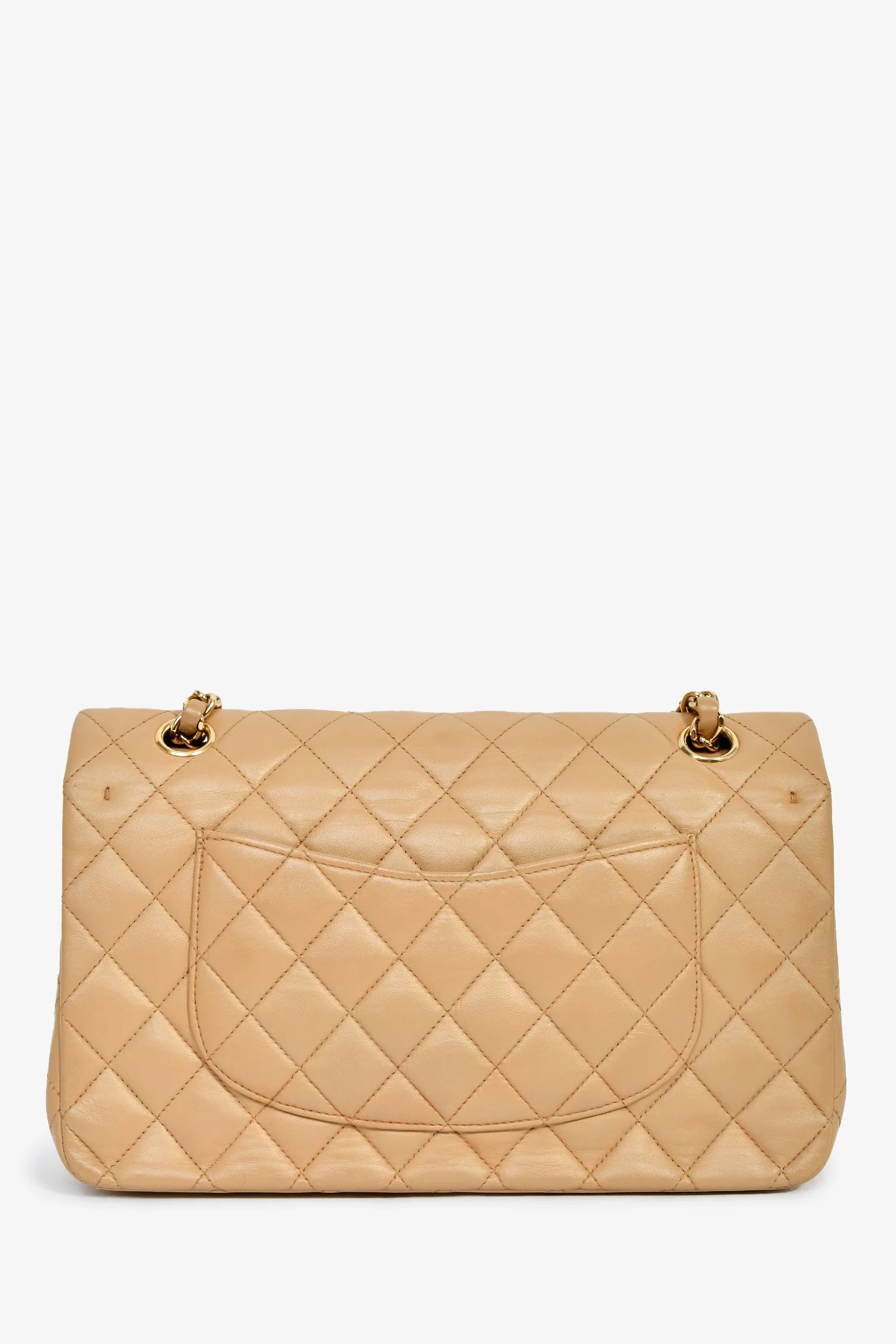 Pre-Loved Chanel™ 2006-08 Beige Leather Medium Double Flap - Image 2