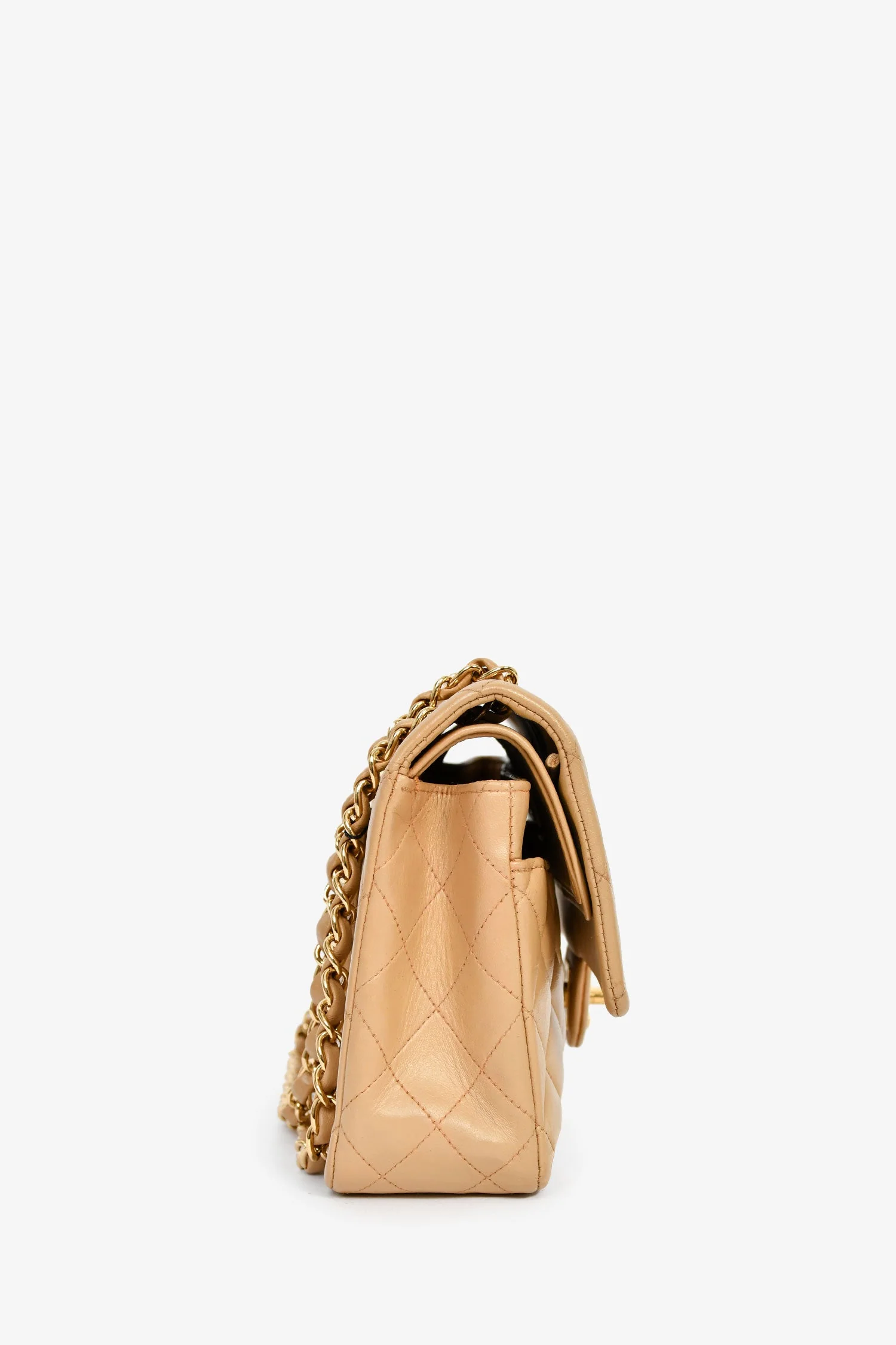 Pre-Loved Chanel™ 2006-08 Beige Leather Medium Double Flap - Image 3