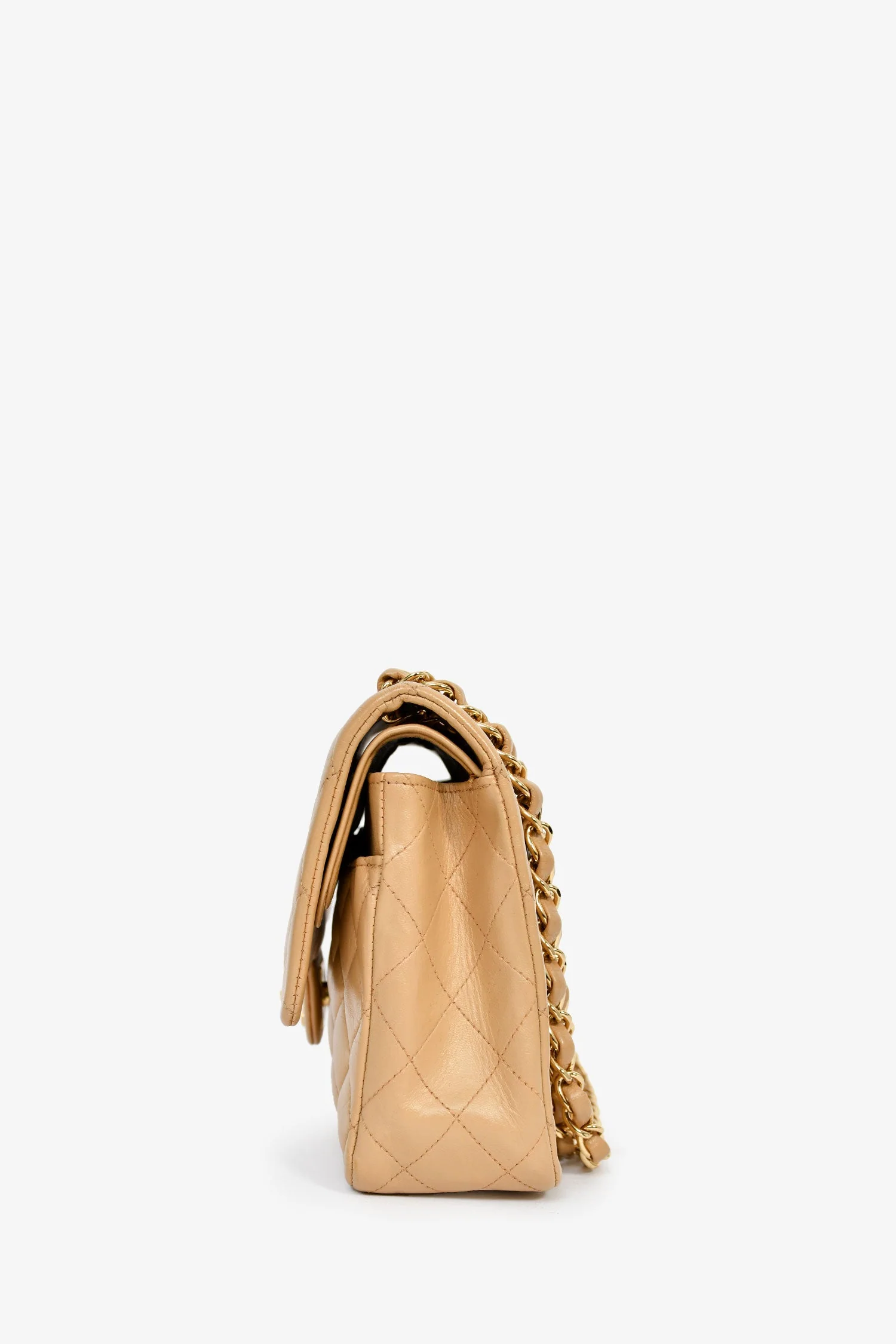 Pre-Loved Chanel™ 2006-08 Beige Leather Medium Double Flap - Image 4