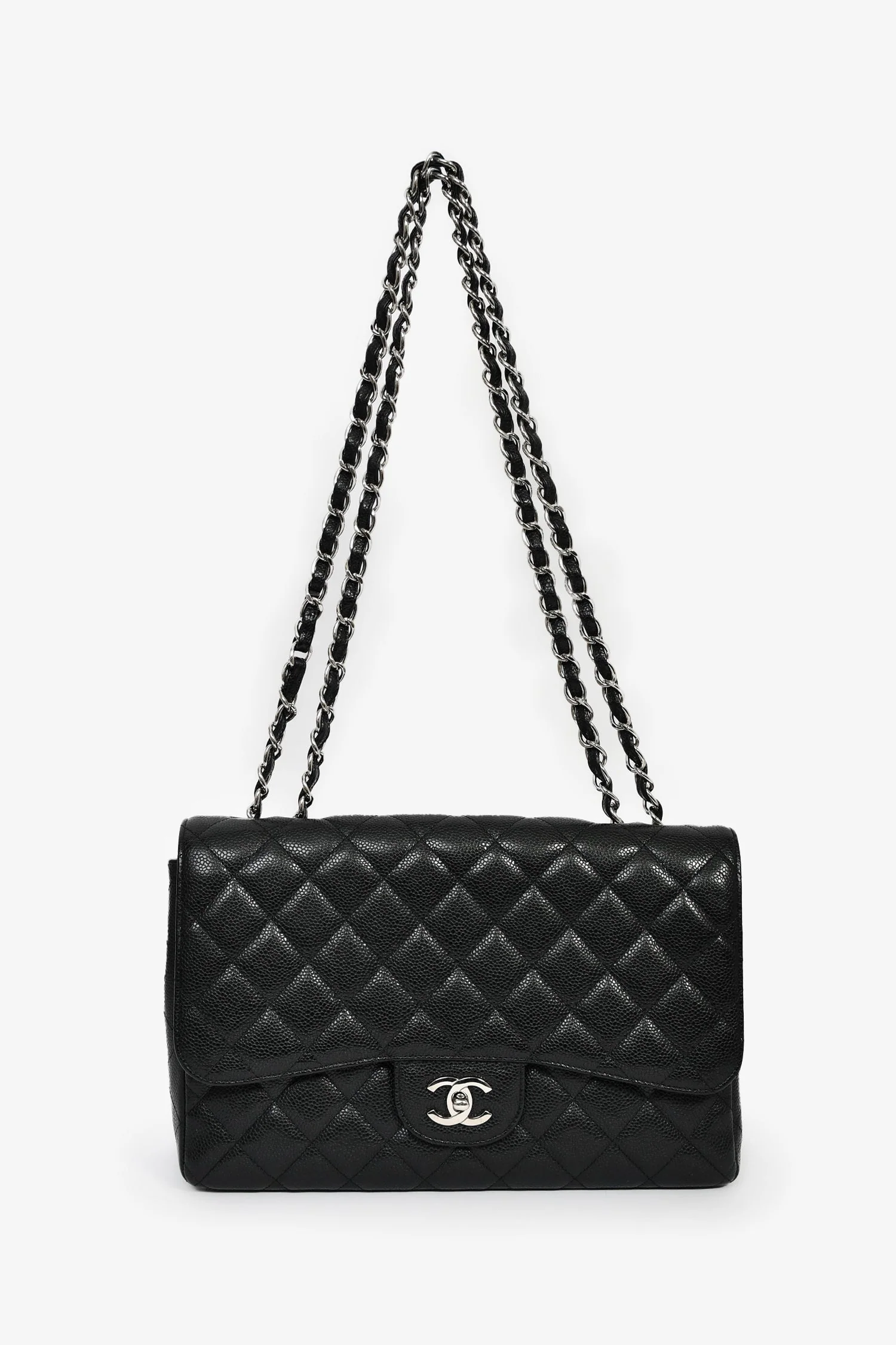 Pre-Loved Chanel™ 2008-09 Black Caviar Jumbo Classic Flap - Image 7