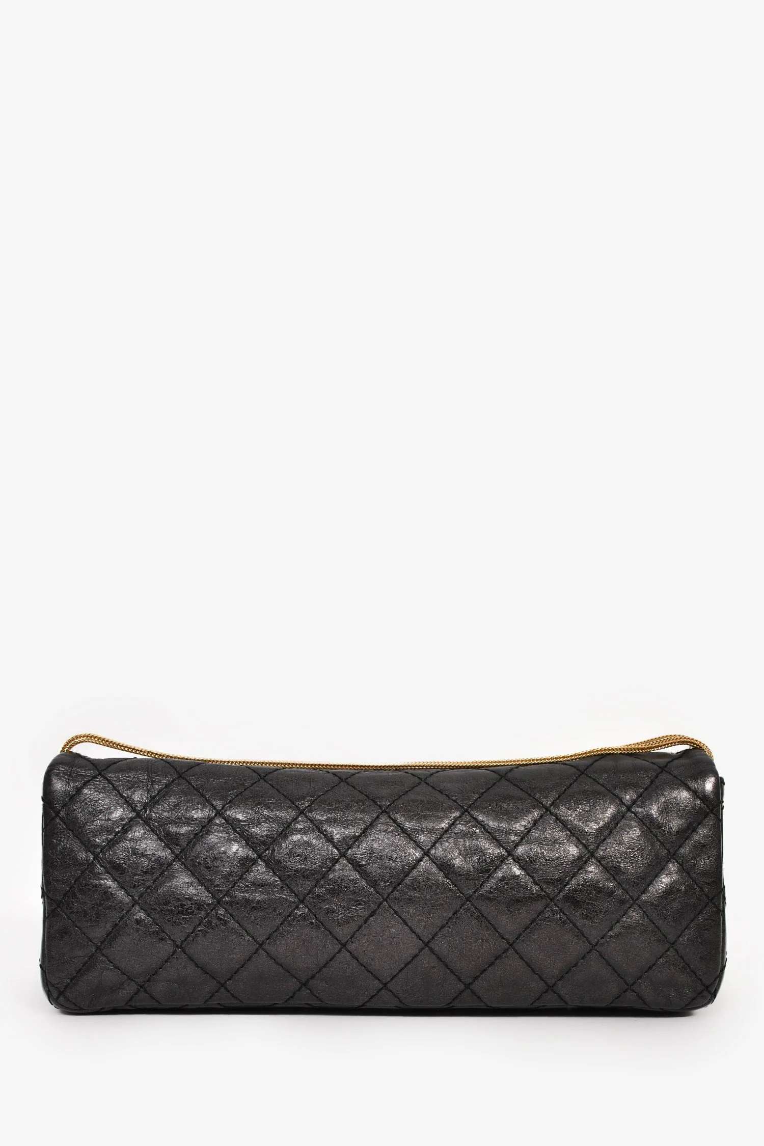 Pre-Loved Chanel™ 2008/09 Black Quilted Calfskin 2.55 East West Clutch On Chain - Image 2