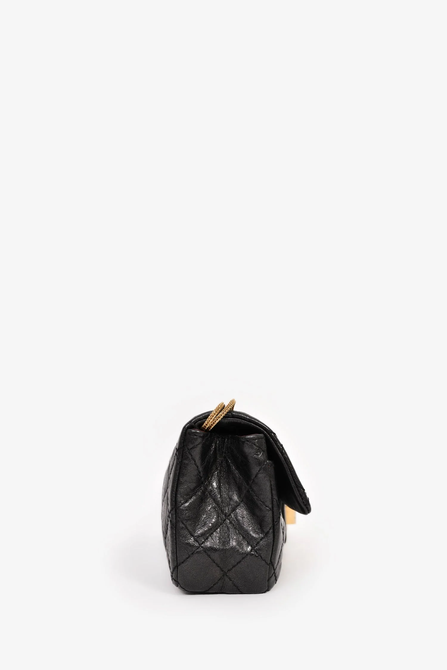 Pre-Loved Chanel™ 2008/09 Black Quilted Calfskin 2.55 East West Clutch On Chain - Image 3