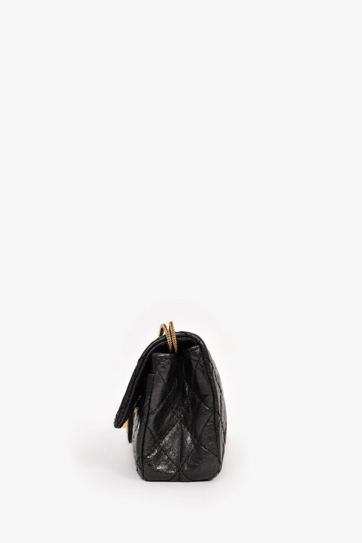 Pre-Loved Chanel™ 2008/09 Black Quilted Calfskin 2.55 East West Clutch On Chain - Image 4