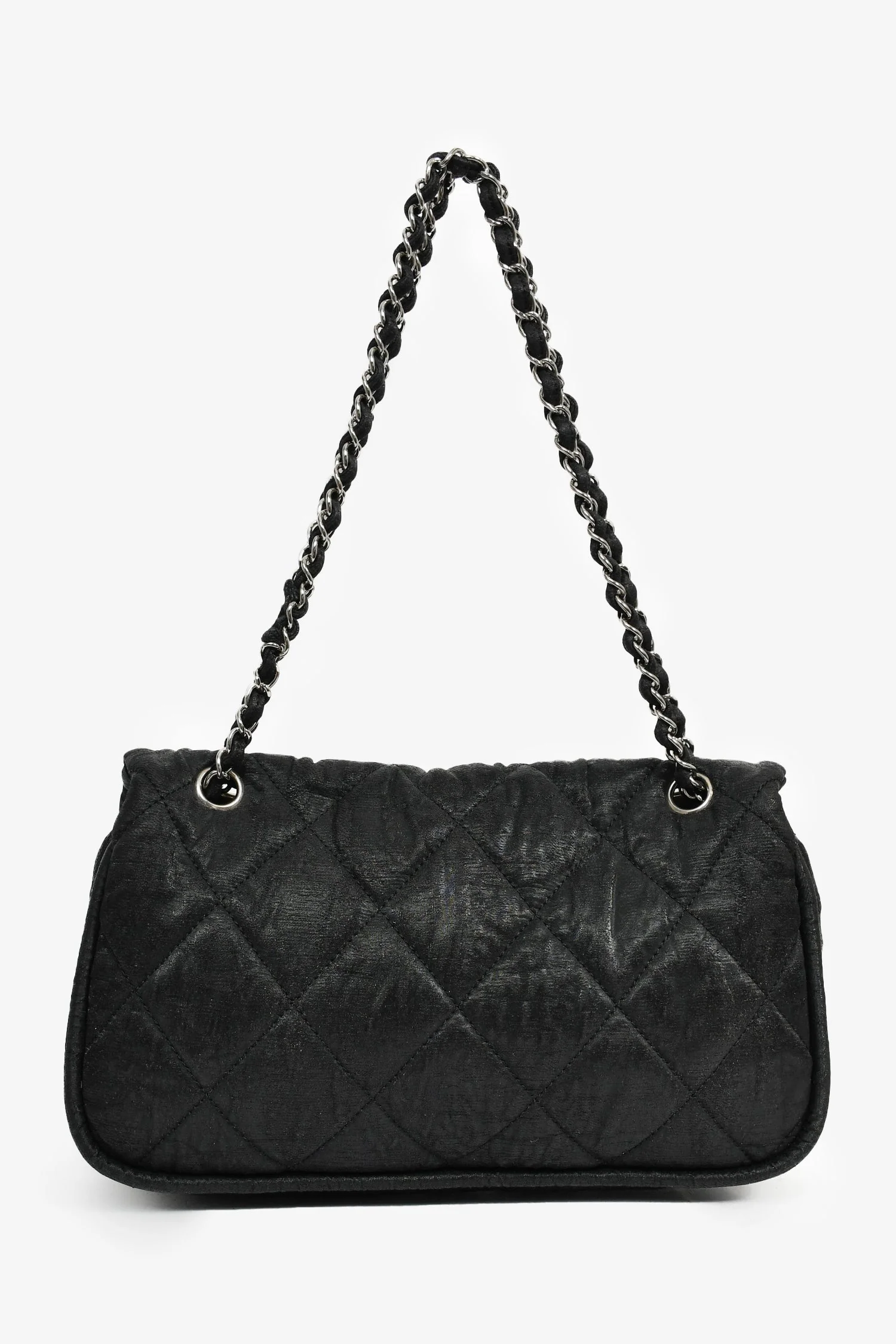 Pre-Loved Chanel™ 2008-09 Black Quilted Coated Canvas Flap Shoulder Bag - Image 2