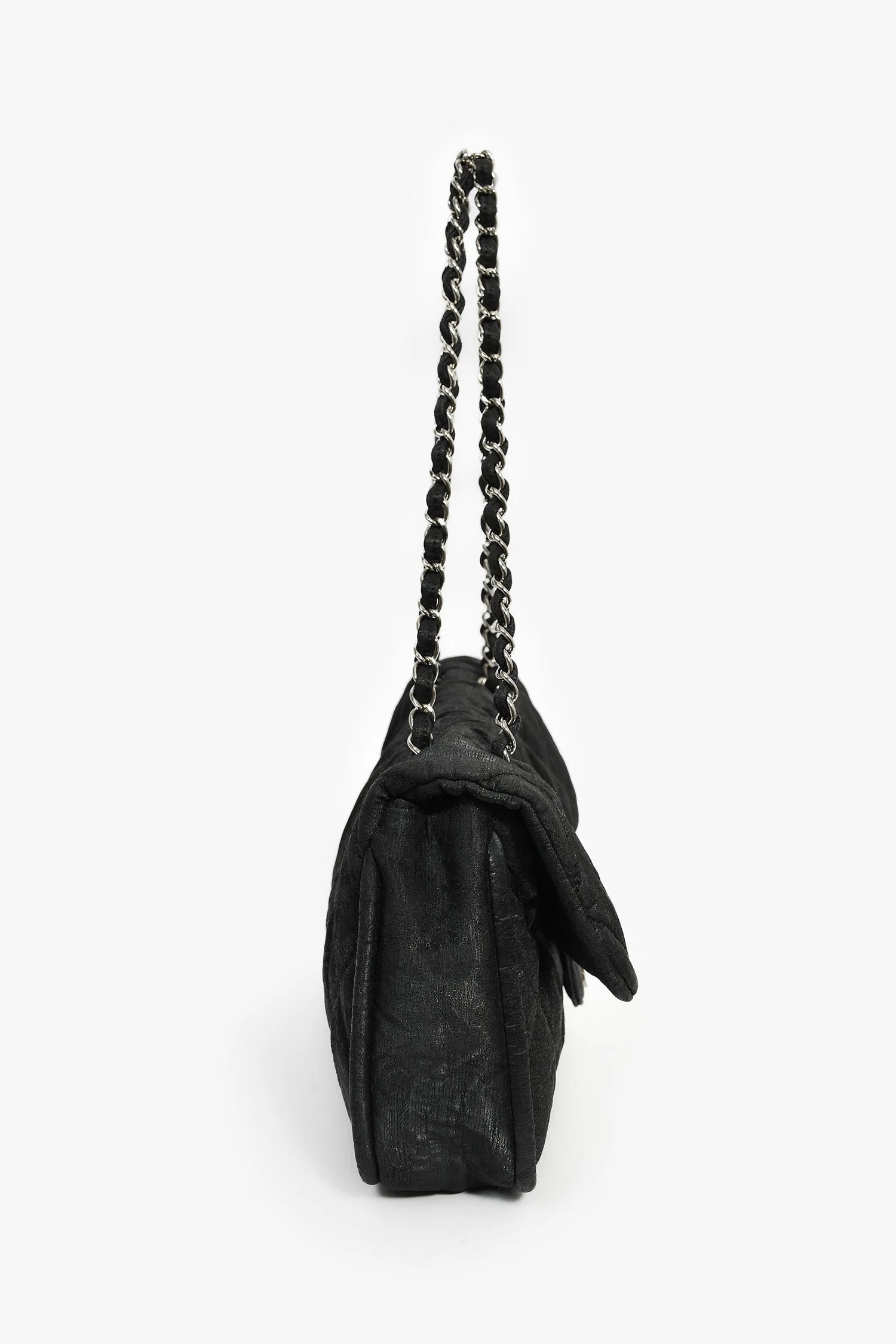 Pre-Loved Chanel™ 2008-09 Black Quilted Coated Canvas Flap Shoulder Bag - Image 3
