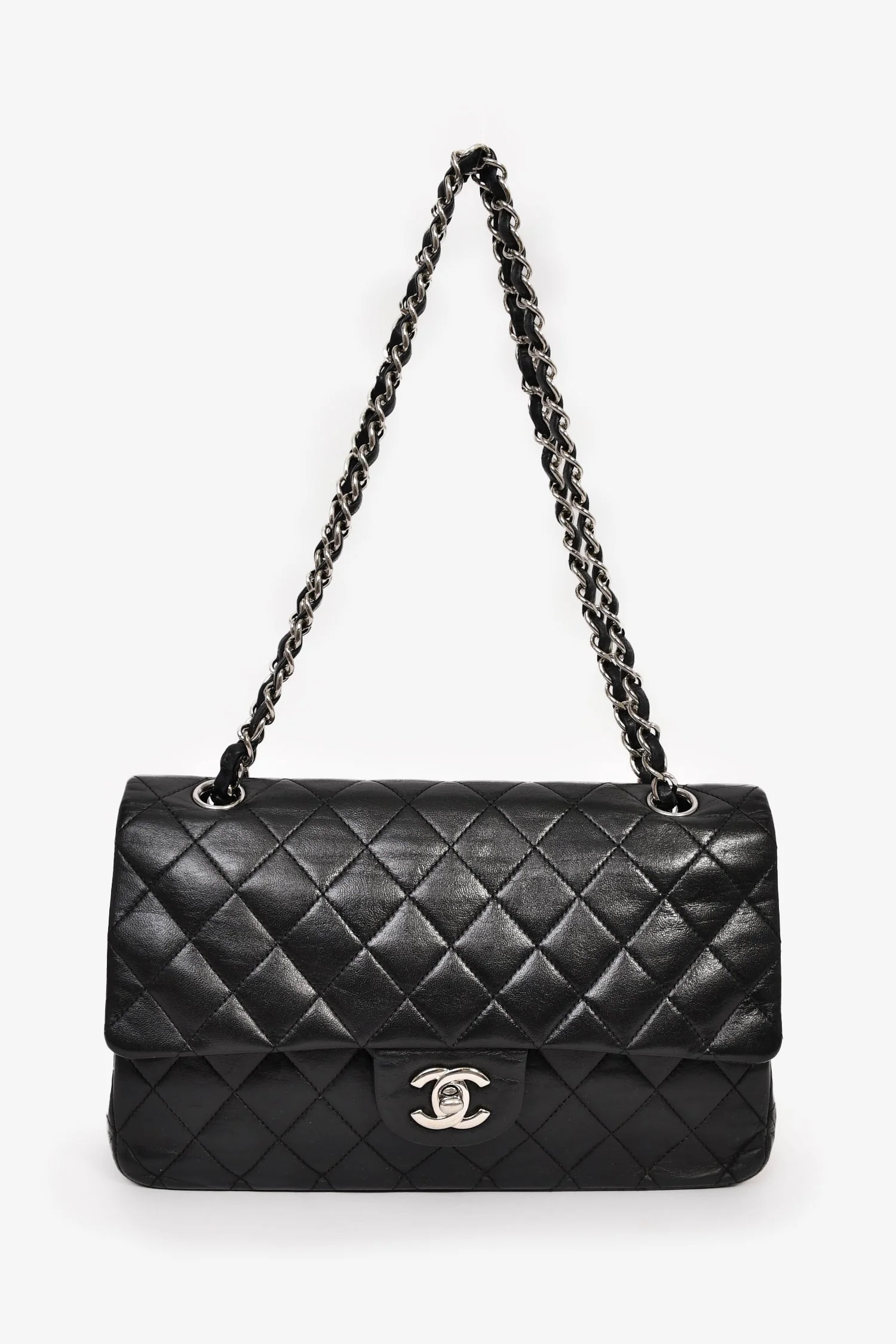 Pre-Loved Chanel™ 2008/09 Black Quilted Lambskin Medium Double Flap - Image 7