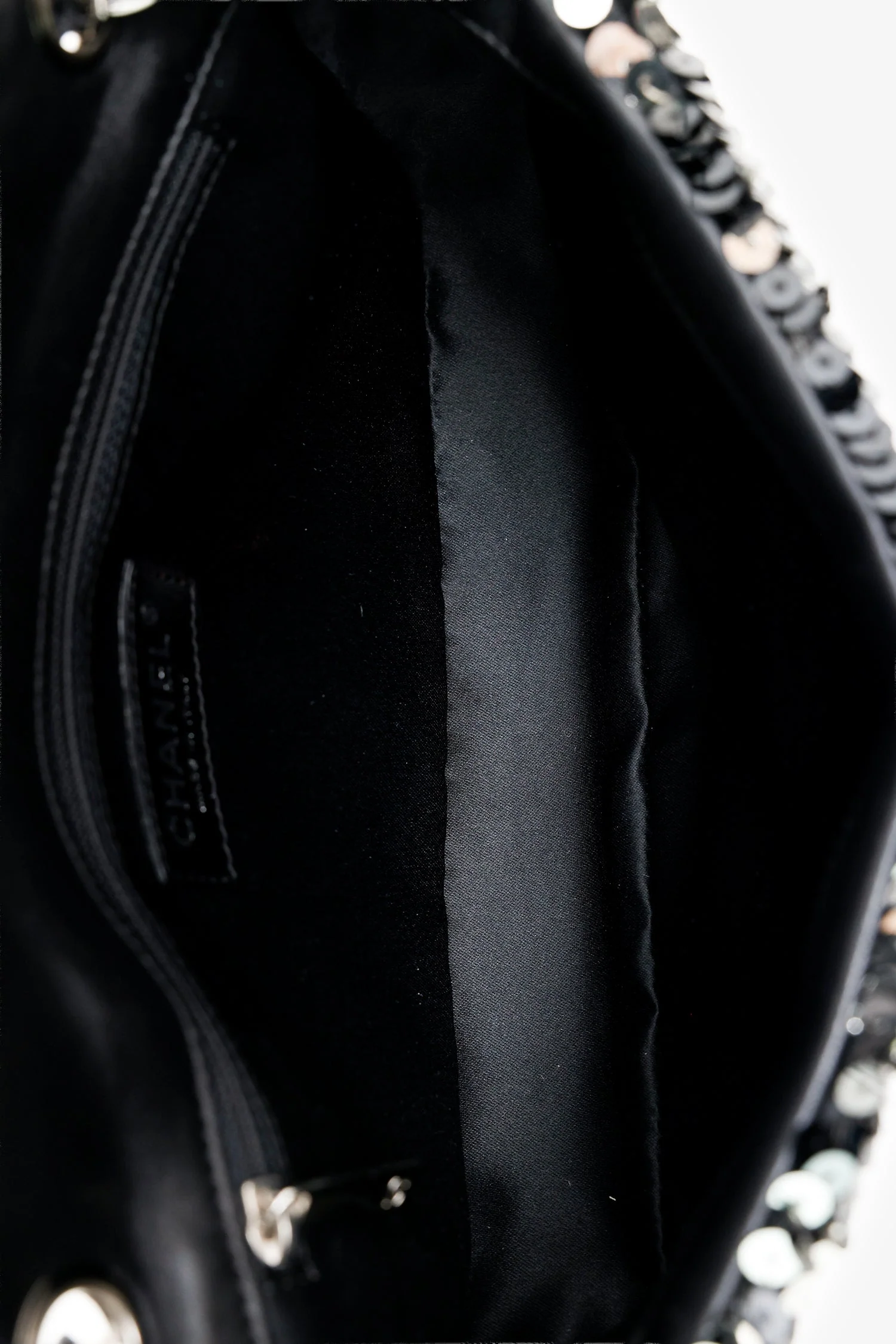 Pre-Loved Chanel™ 2008-09 Black/Silver Sequin Flap CC Logo Shoulder Bag - Image 6