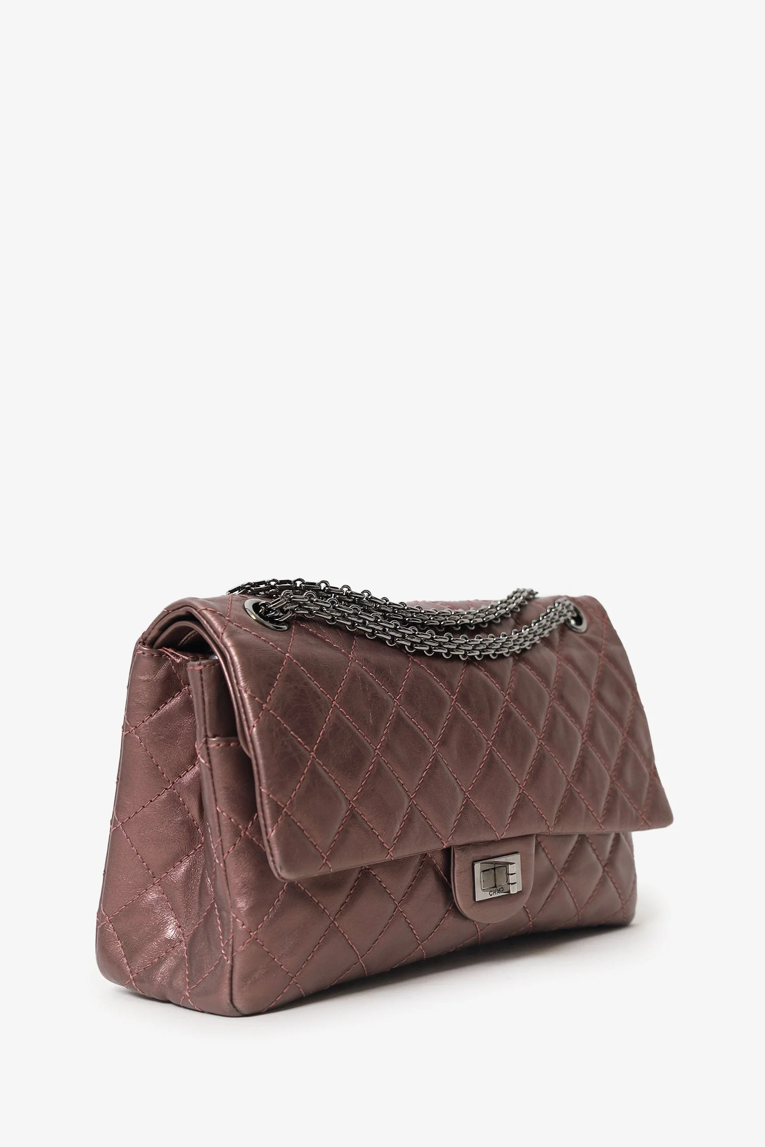 Pre-Loved Chanel™ 2008-09 Brown Metallic Aged Calfskin Quilted 2.55 Reissue Shoulder Bag - Image 2