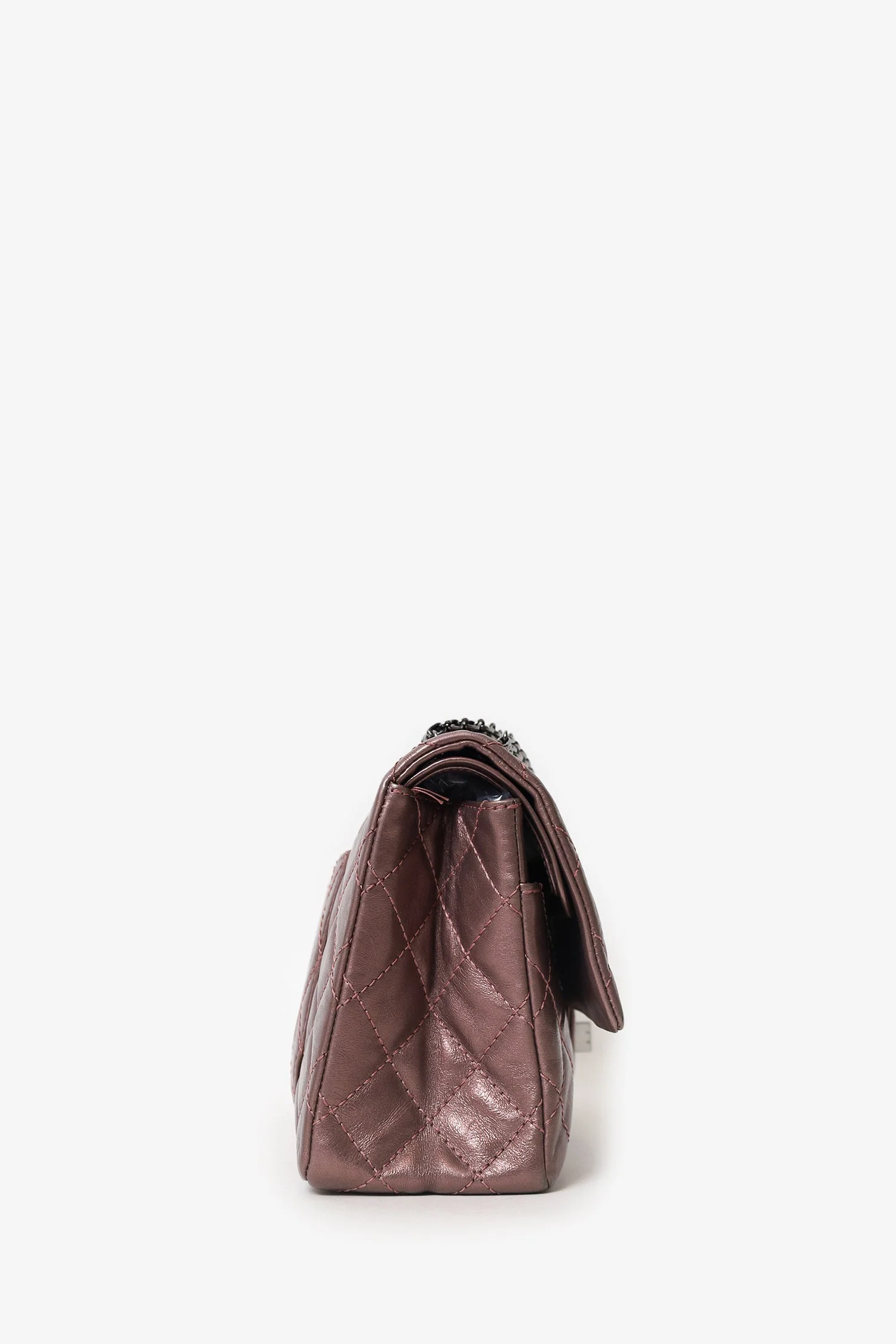 Pre-Loved Chanel™ 2008-09 Brown Metallic Aged Calfskin Quilted 2.55 Reissue Shoulder Bag - Image 4