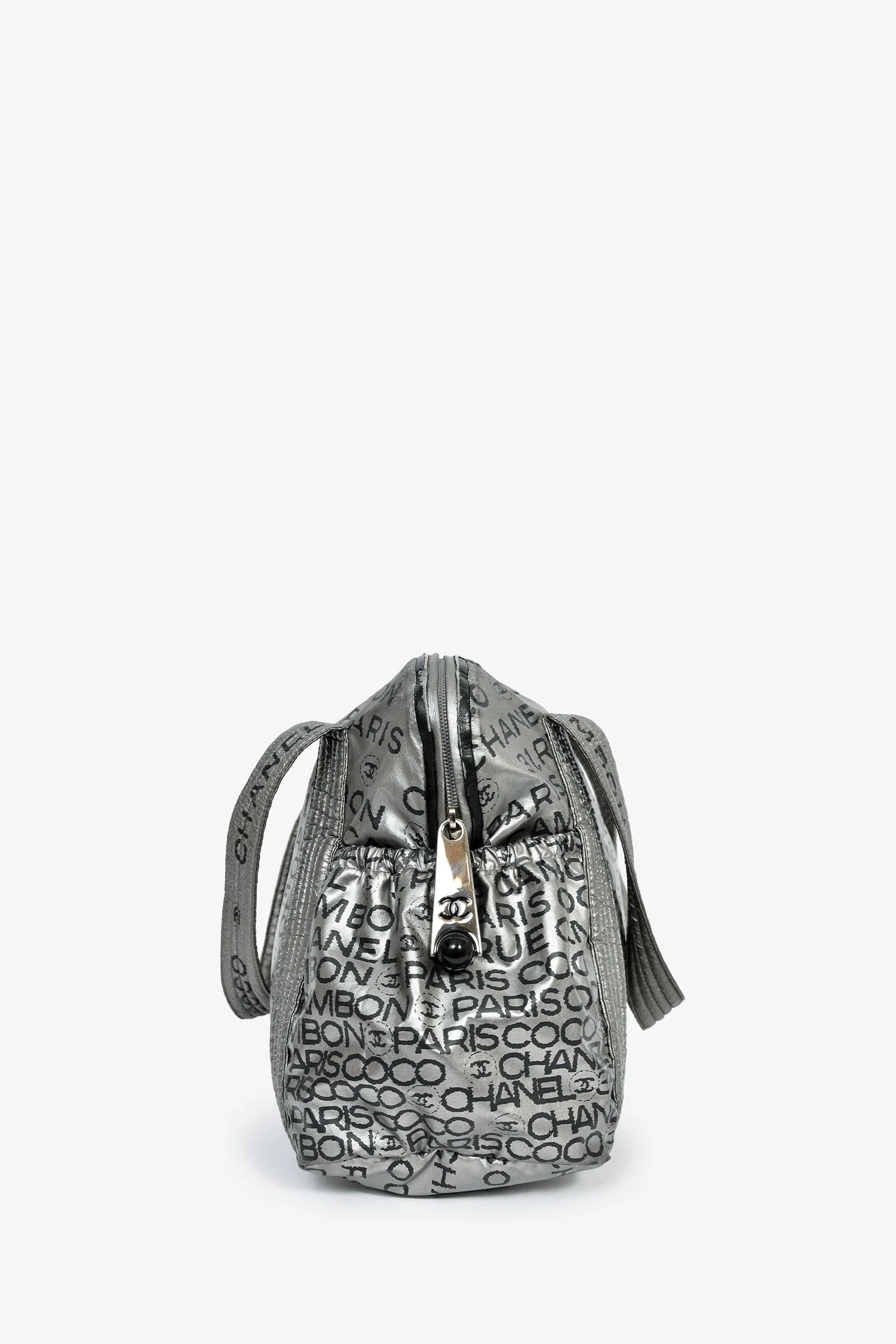 Pre-Loved Chanel™ 2008 Silver Nylon '31 Rue Cambon' Bowler Bag - Image 3