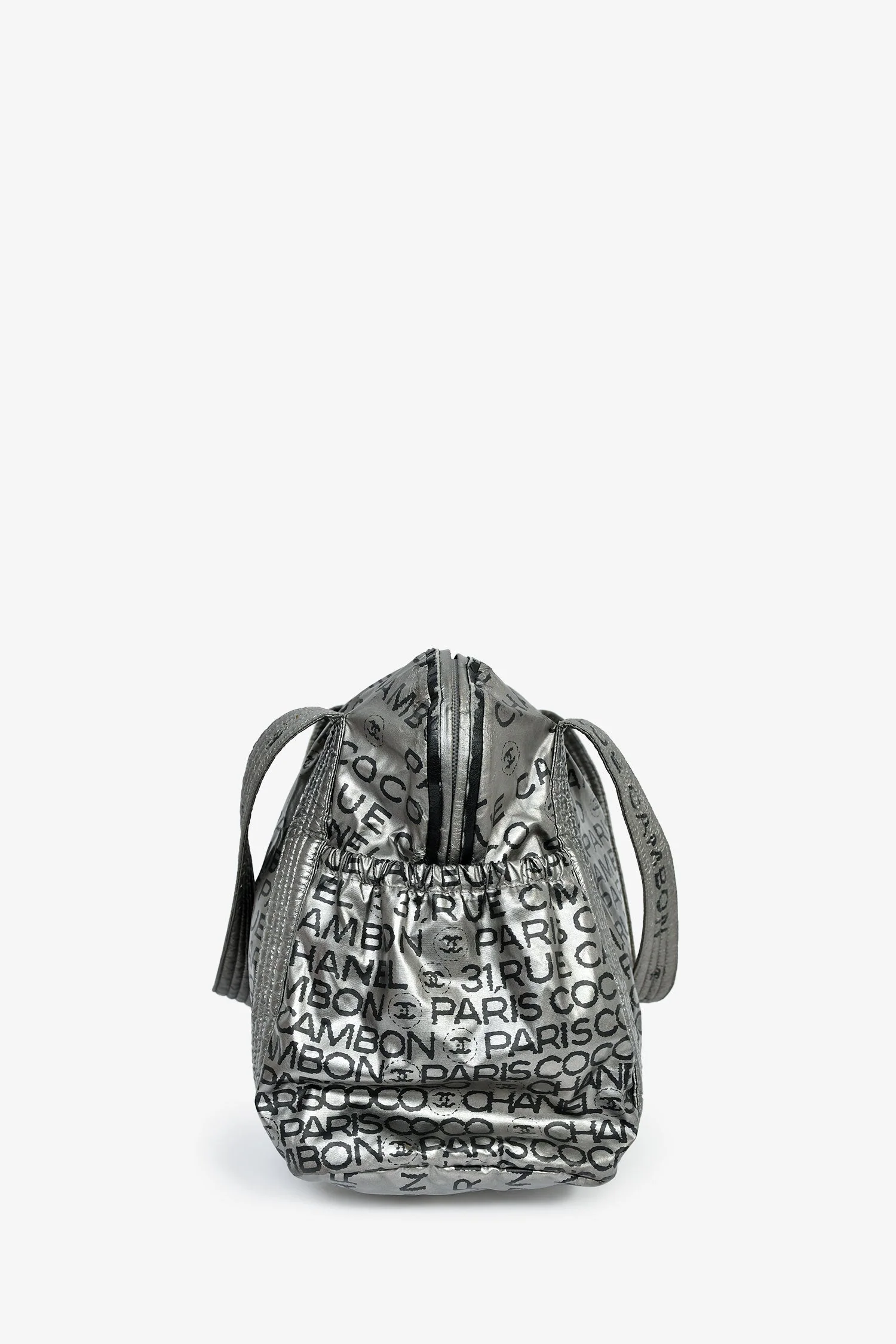 Pre-Loved Chanel™ 2008 Silver Nylon '31 Rue Cambon' Bowler Bag - Image 4