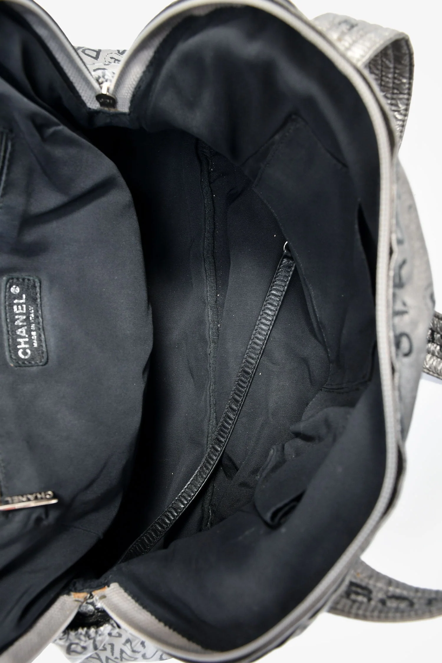 Pre-Loved Chanel™ 2008 Silver Nylon '31 Rue Cambon' Bowler Bag - Image 6