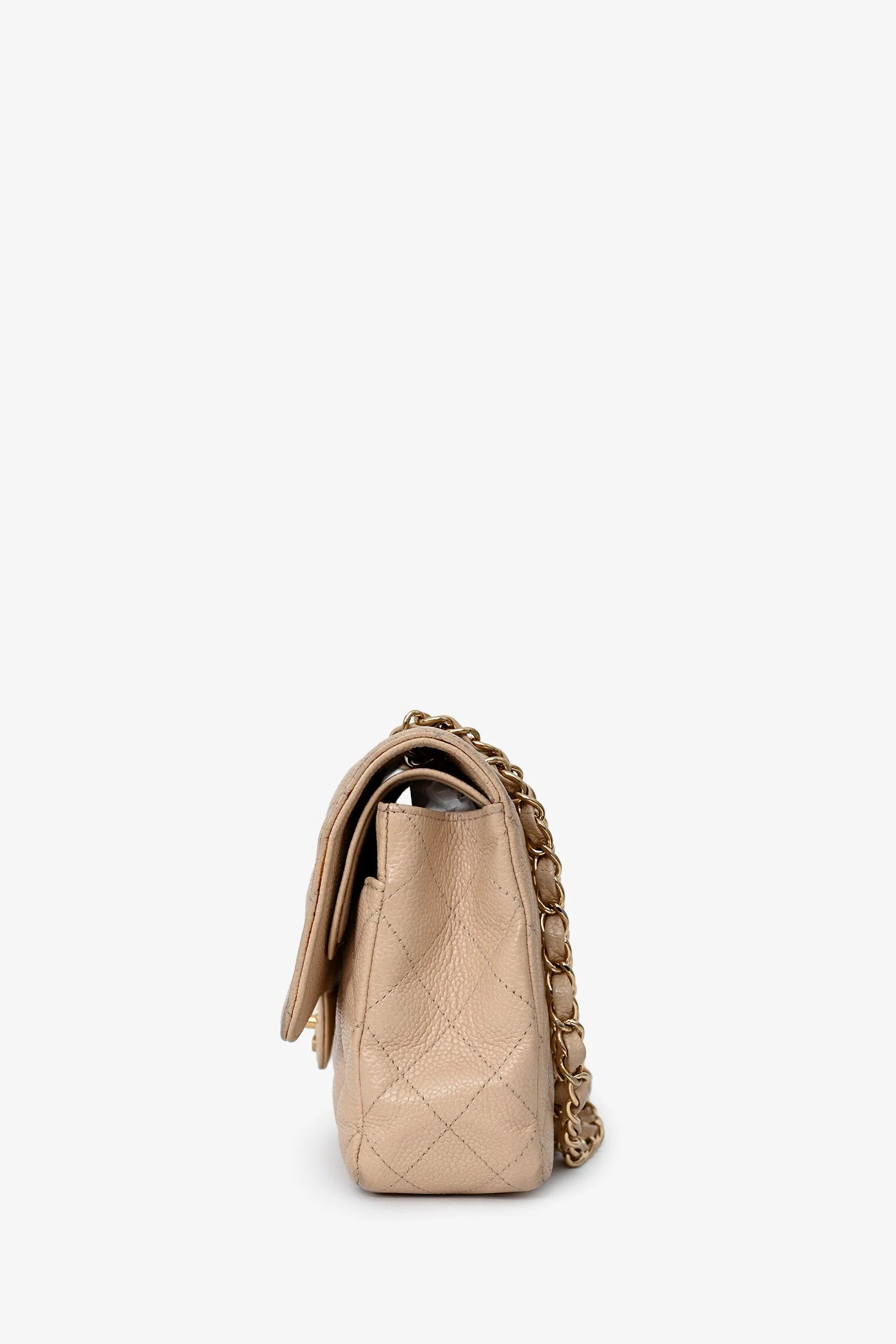 Pre-Loved Chanel™ 2009-10 Beige Caviar Leather Medium Double Flap - Image 3