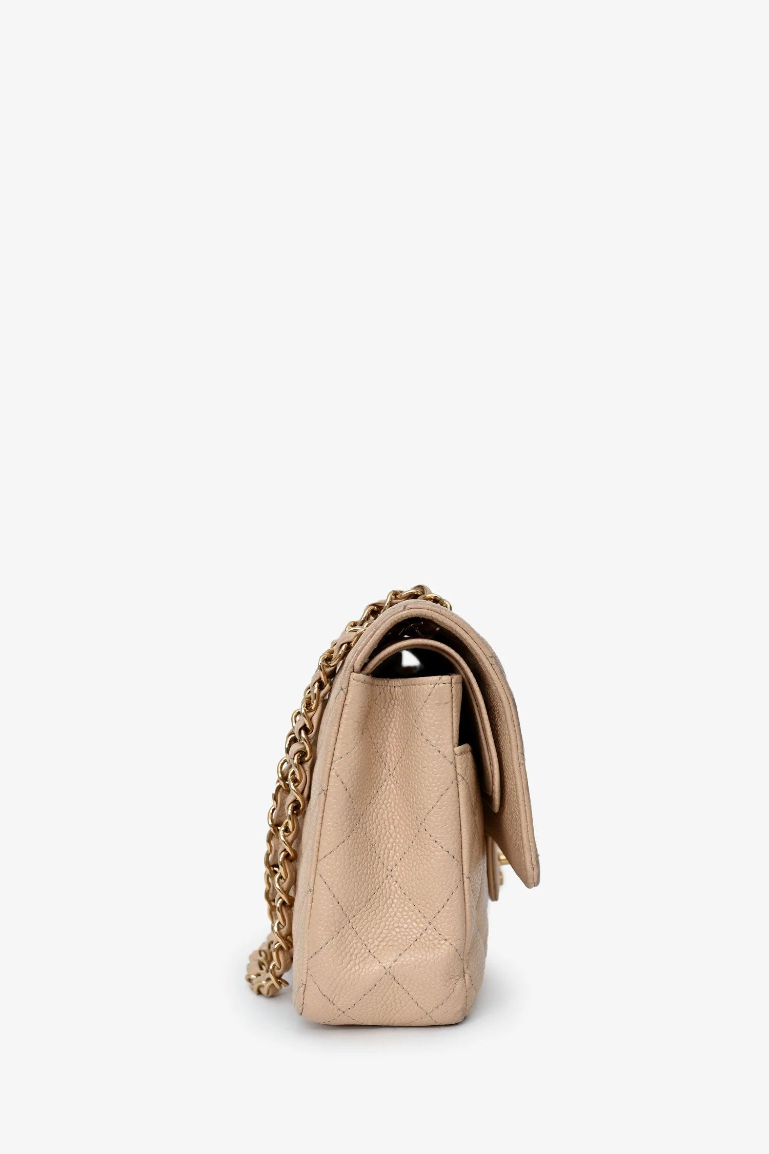 Pre-Loved Chanel™ 2009-10 Beige Caviar Leather Medium Double Flap - Image 4