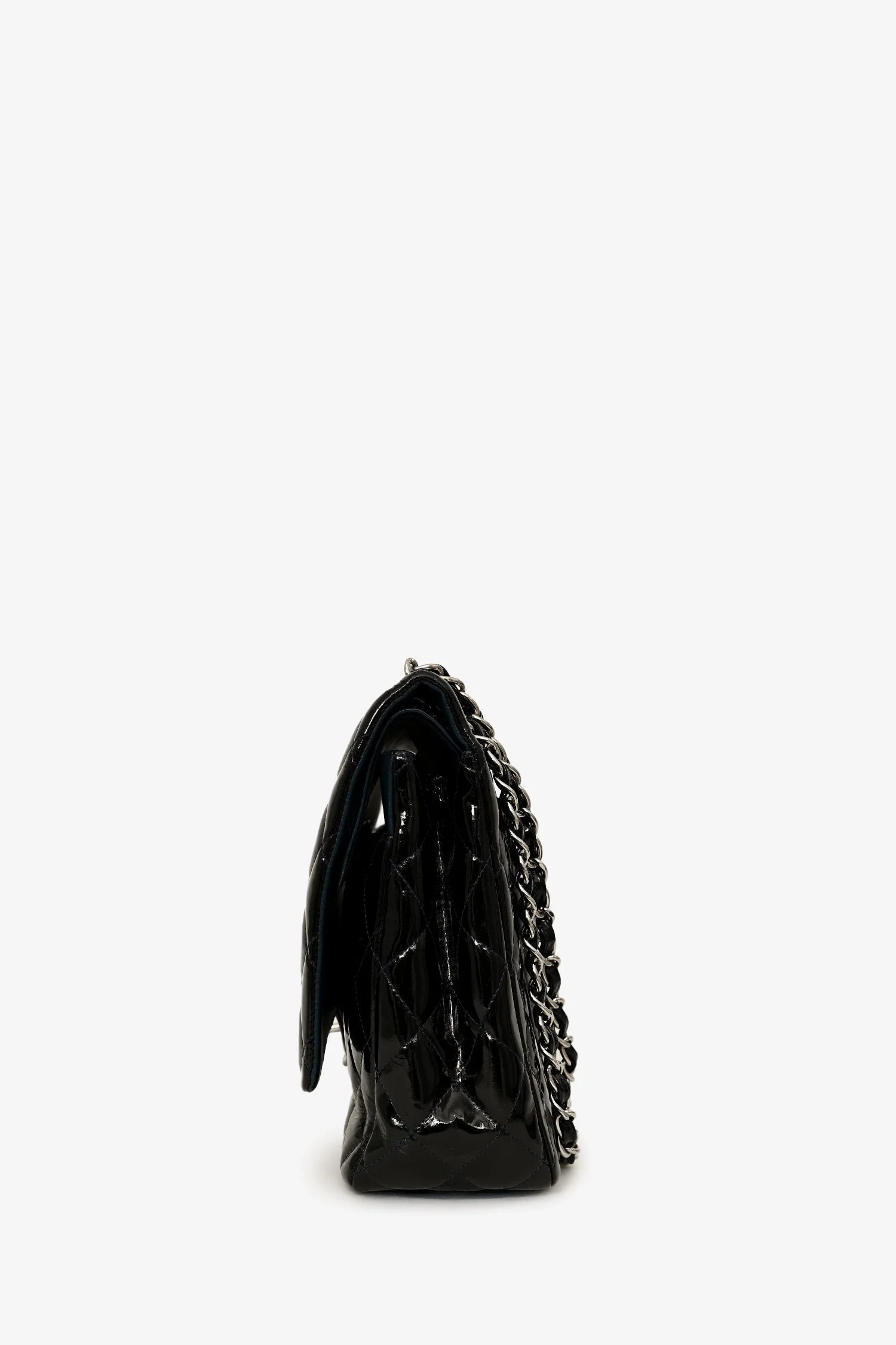 Pre-Loved Chanel™ 2010-11 Black Patent Leather Maxi Jumbo Double Flap - Image 3