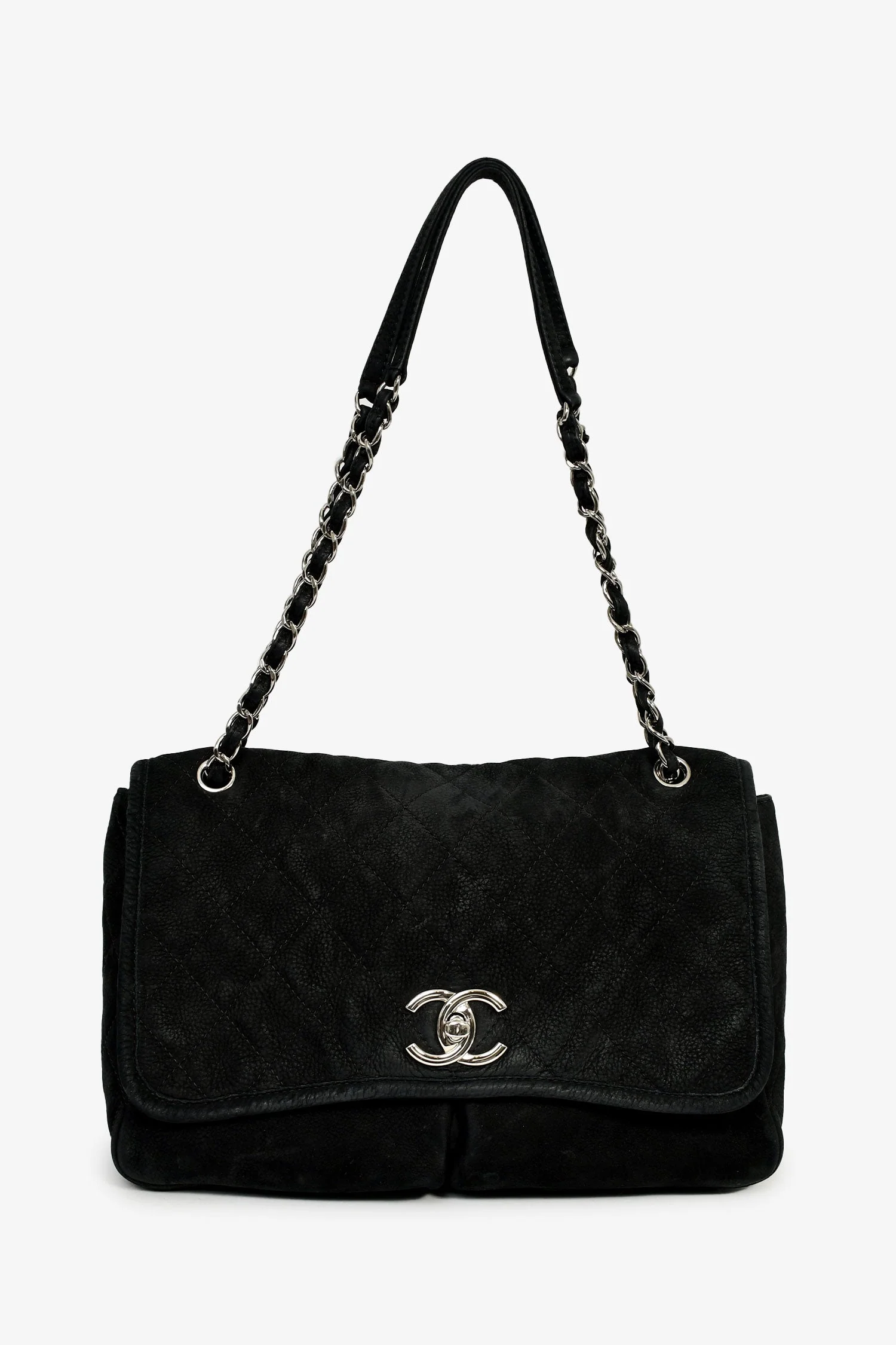Pre-Loved Chanel™ 2011/12 Black Nubuck CC Flap Bag - Image 7