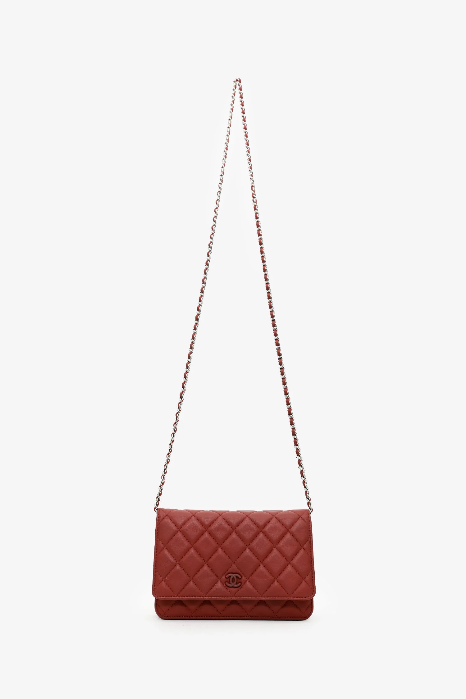 Pre-Loved Chanel™ 2011-12 Burgundy Quilted Lambskin Wallet on Chain - Image 6