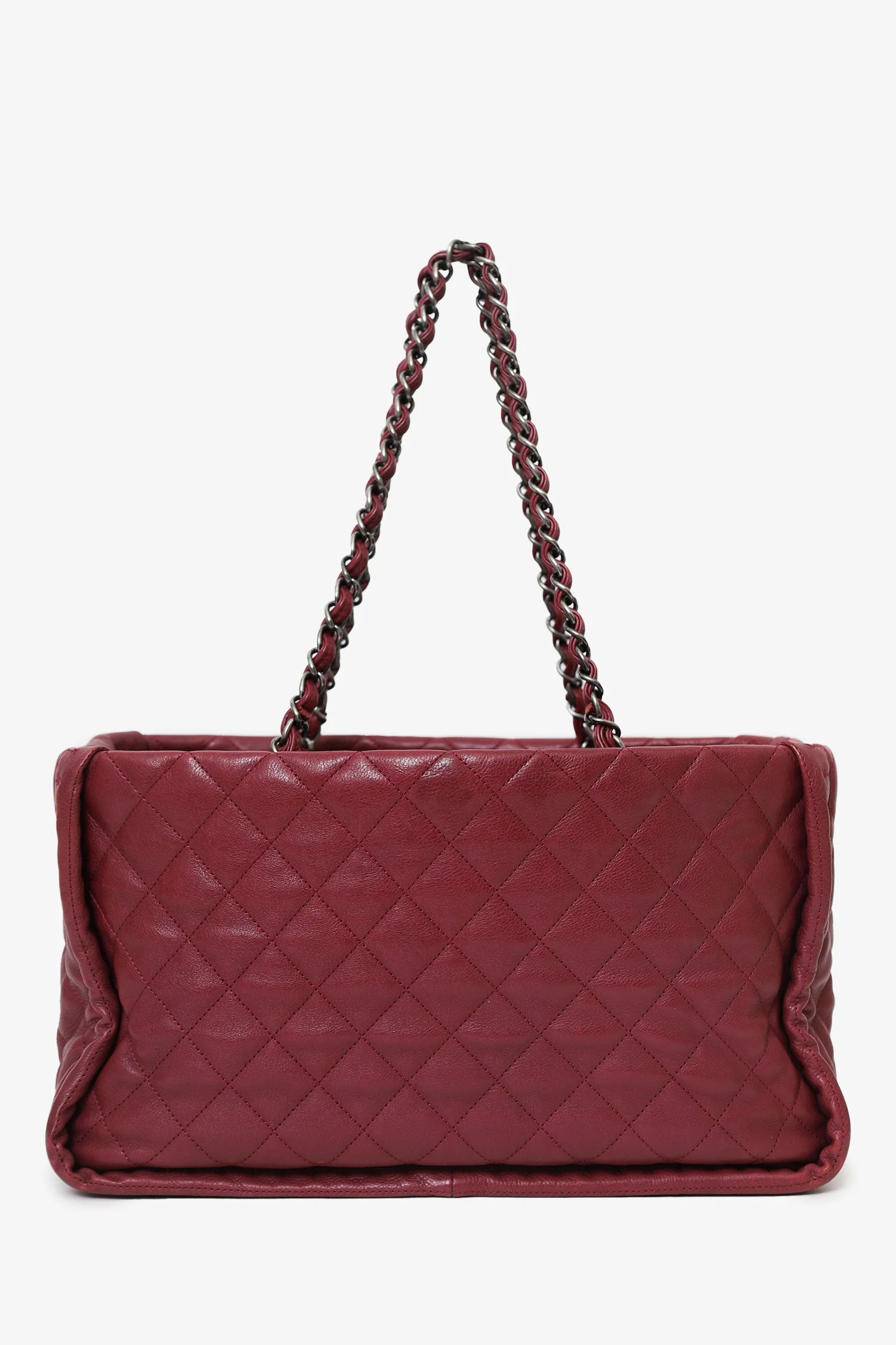 Pre-Loved Chanel™ 2011-12 Burgundy Quilted Leather CC Chain Tote - Image 2