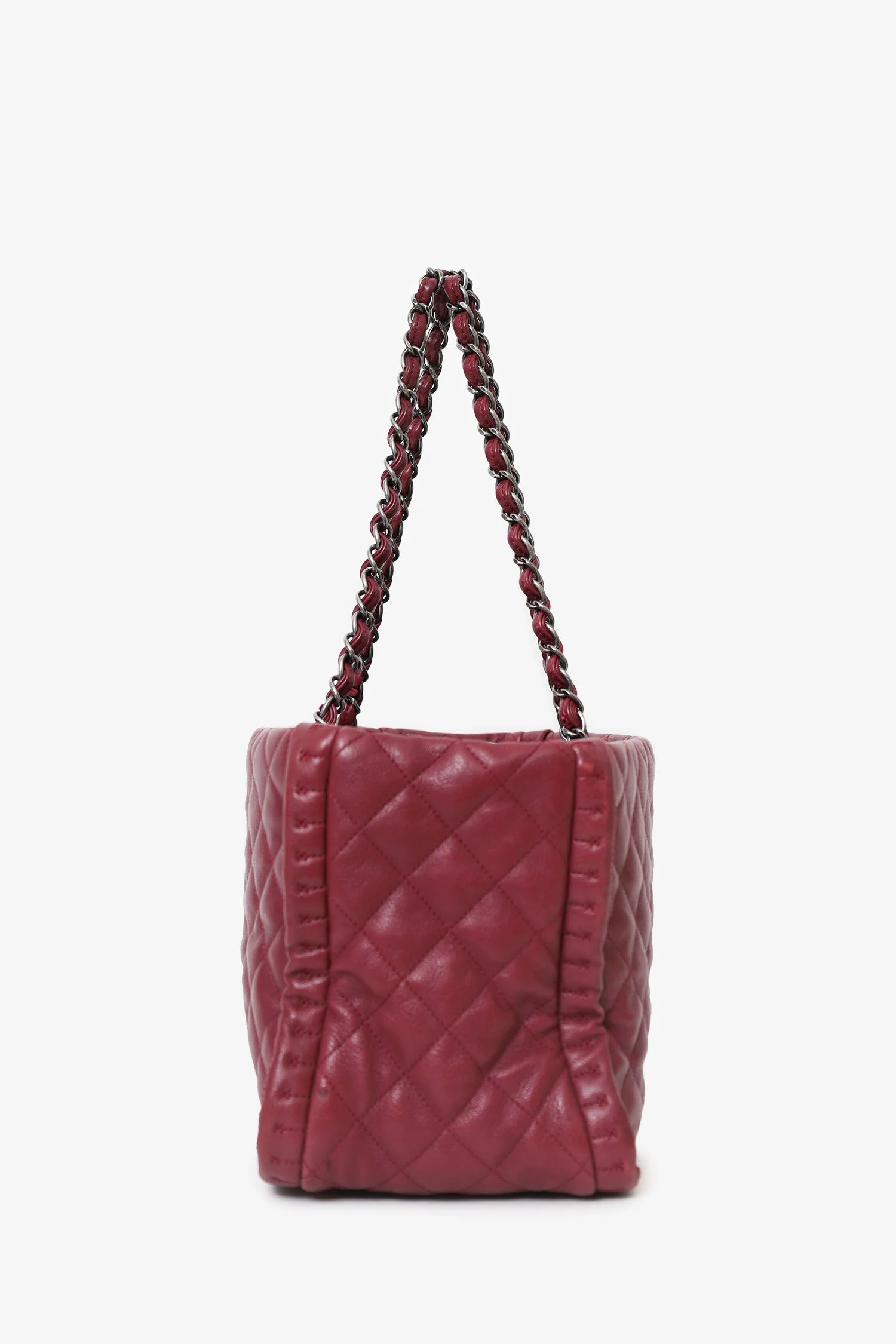 Pre-Loved Chanel™ 2011-12 Burgundy Quilted Leather CC Chain Tote - Image 5