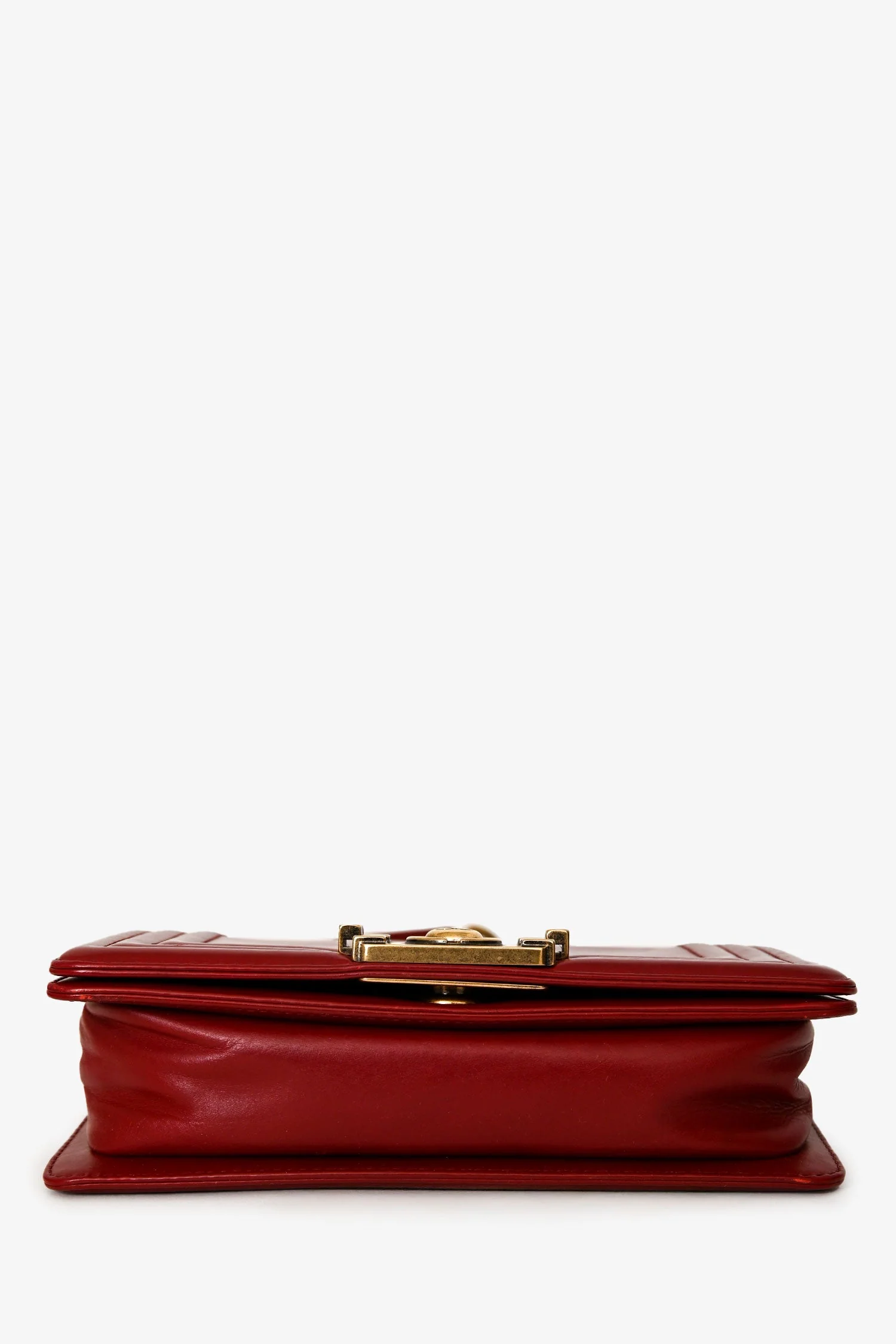 Pre-Loved Chanel™ 2011/12 Dark Rouge Smooth Calfskin Small Boy Bag - Image 5