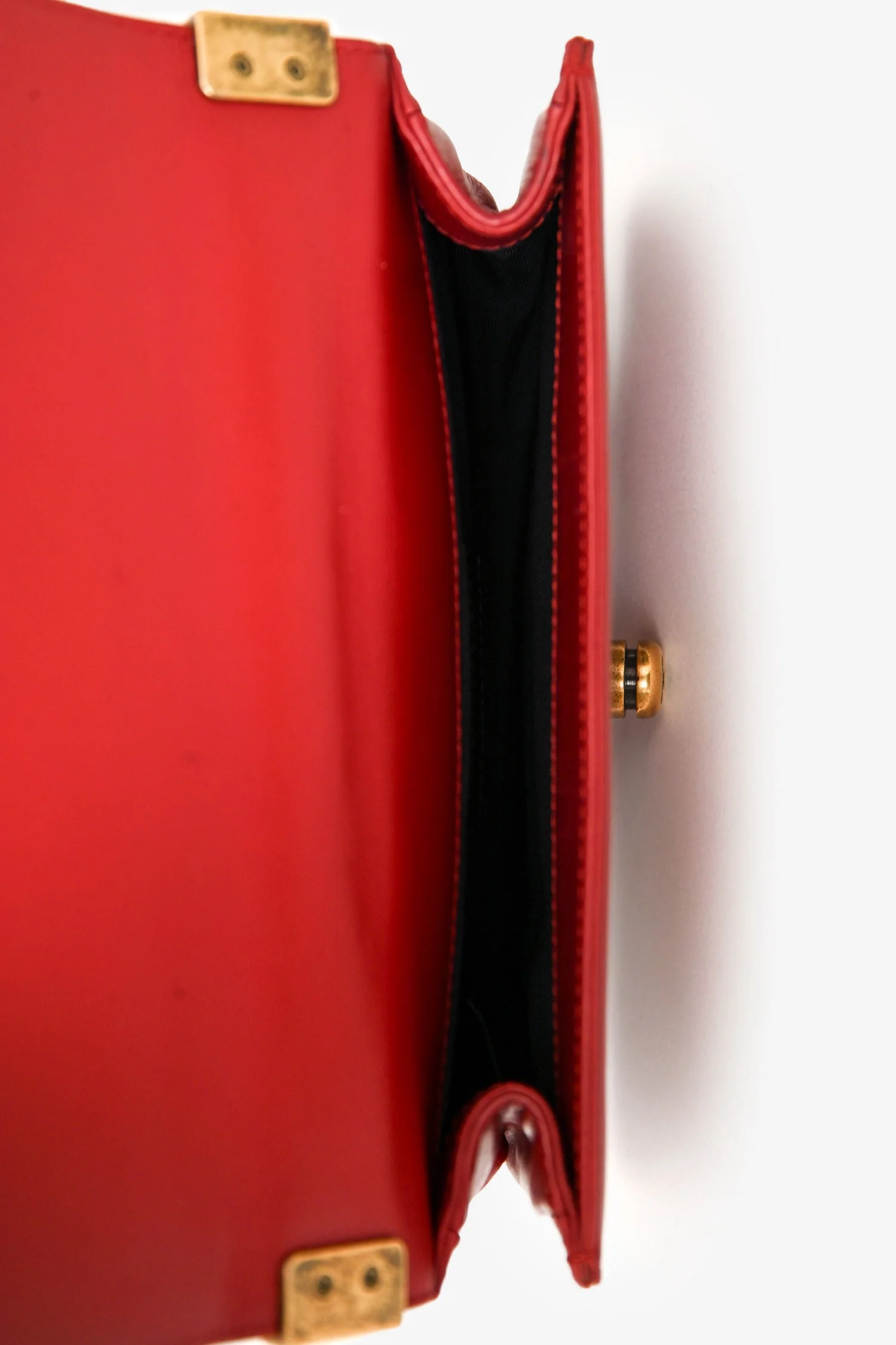 Pre-Loved Chanel™ 2011/12 Dark Rouge Smooth Calfskin Small Boy Bag - Image 6